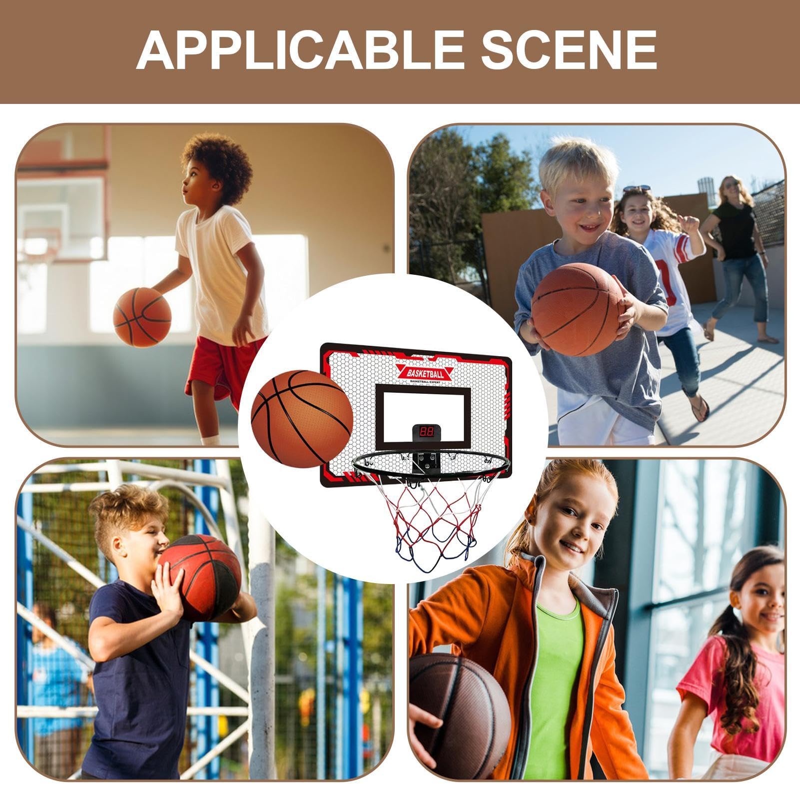 Canasta Infantil de Baloncesto Interior Niños Juguete A Pilas | Canasta Infantil Básquet Decoración para Cuarto Infantil, Juego Deportivo para Jóvenes y Adultos, Hogar Oficina Puerta y
