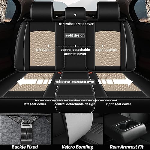 Miniatura 9 de Fundas de asiento delantero para Nissan Sentra 2008-2023 2024 funda de asiento de automóvil de cuero impermeable compatible con bolsa de aire (2