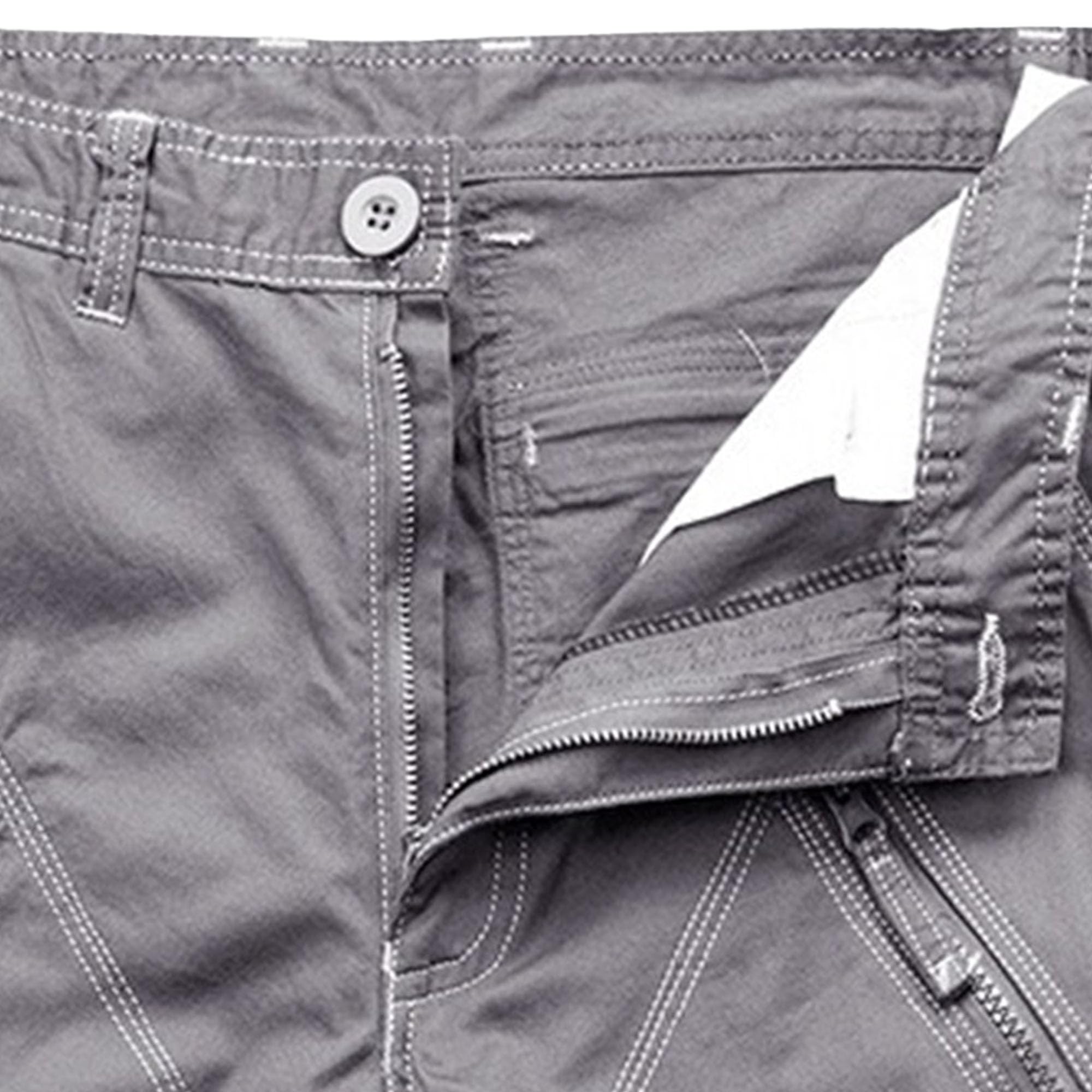 PHJTOMK Mens Cotton Bermuda Cargo Shorts with Zipper Pocket Relaxed Fit Twill Work Outdoor Shorts Casual Military Short (Grey,31)