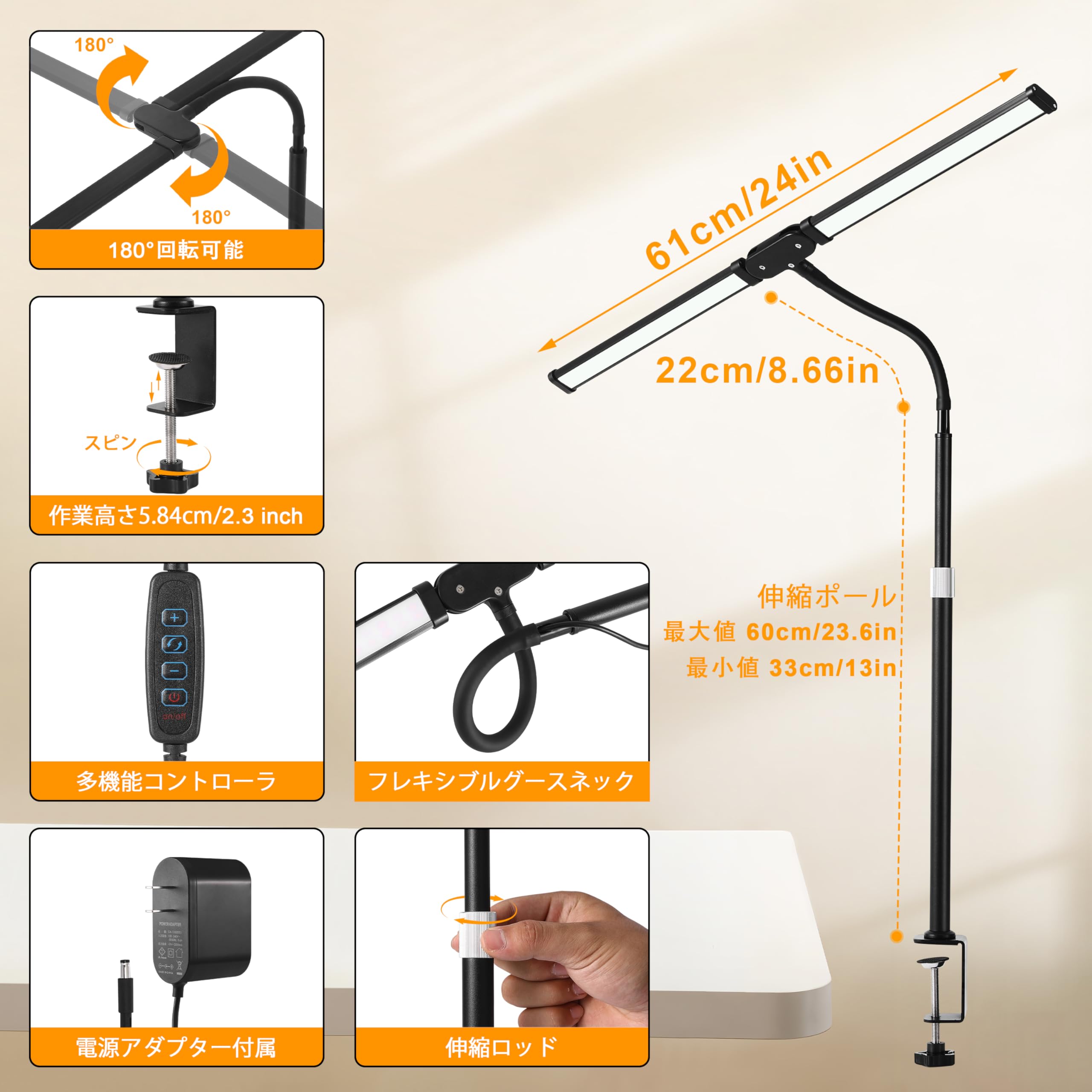 Amazon.co.jp: オフィス用 LED デスク ランプ、目に優しいデスク