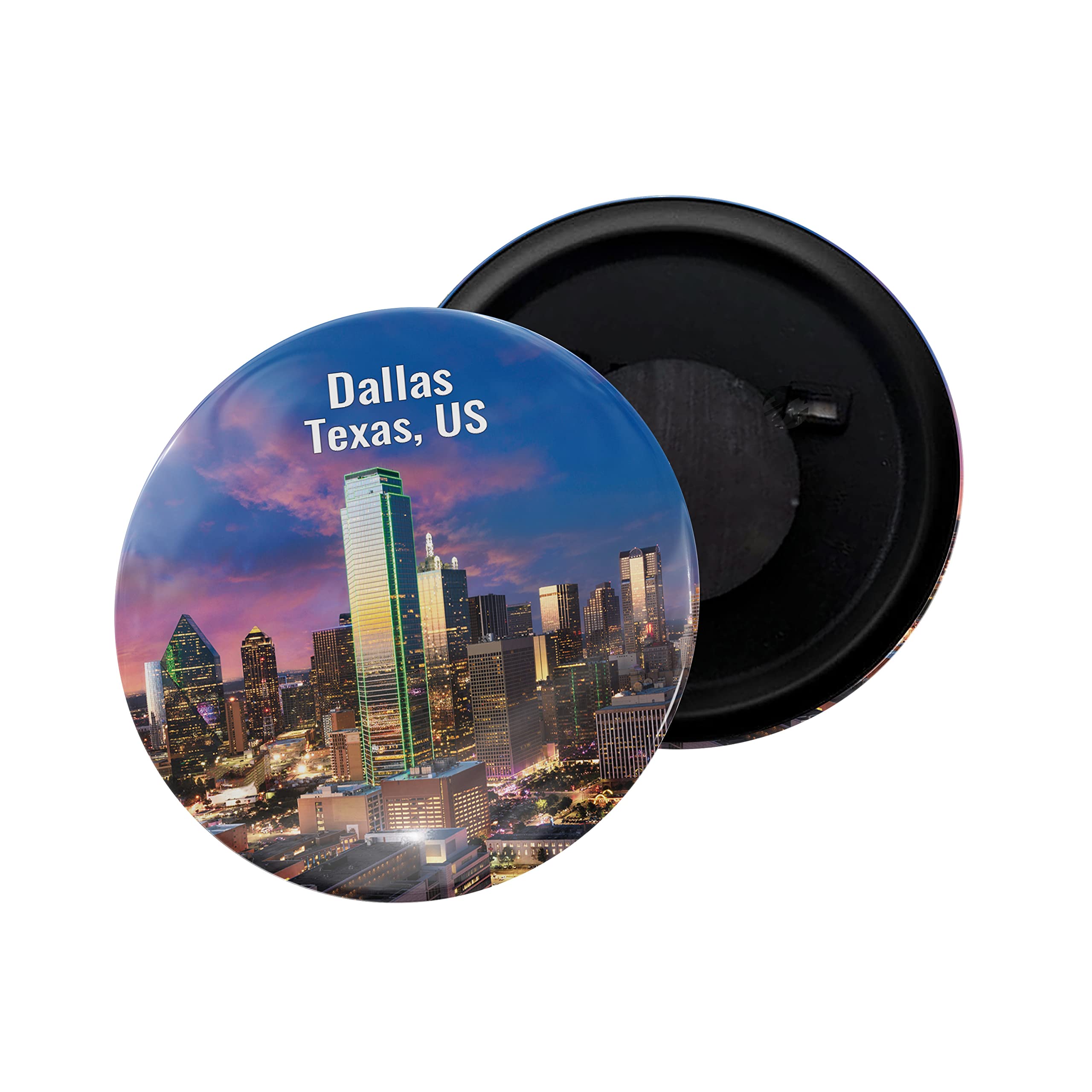 dhcrafts Fridge Magnet USA Dallas Texas Glossy Finish Design Pack of 1 (58mm)