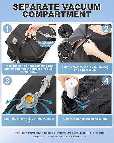 Miniatura 2 de winspansy Mochila de viaje para mujer y hombre, A11-gris (juego de 2 piezas), Grande