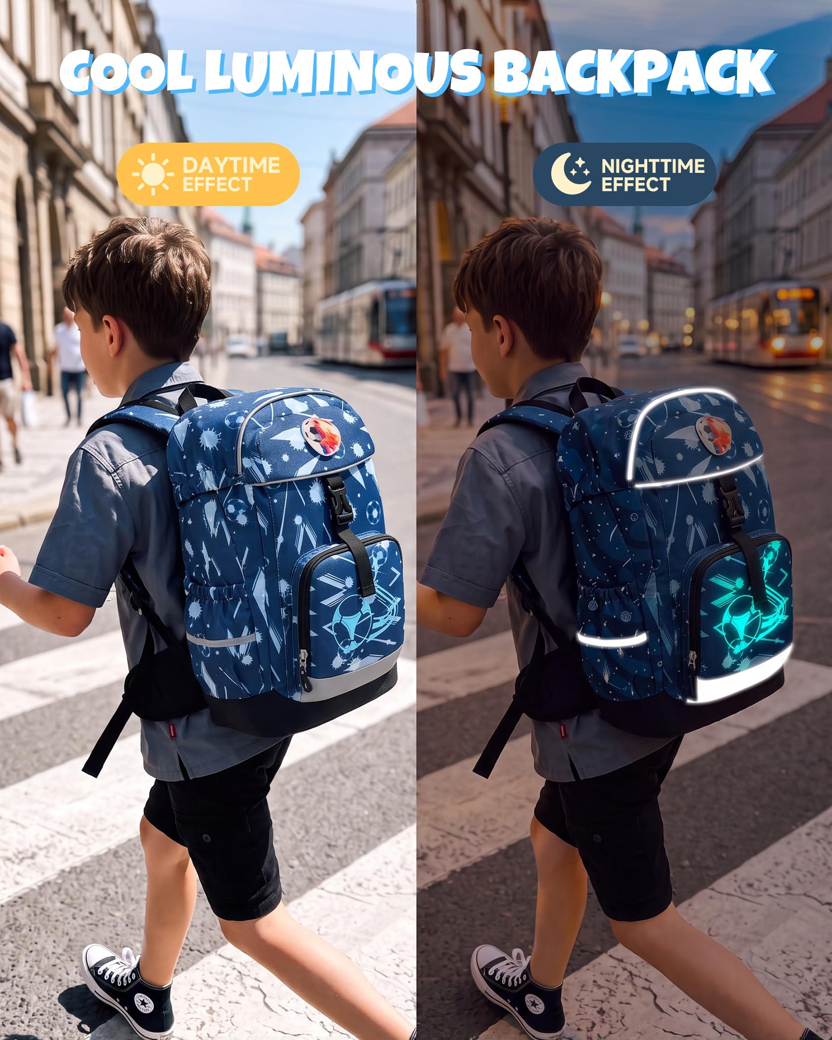 Amythe Ergo Mochila Niño para 1.º - 5.º Primaria, Correas Desmontables