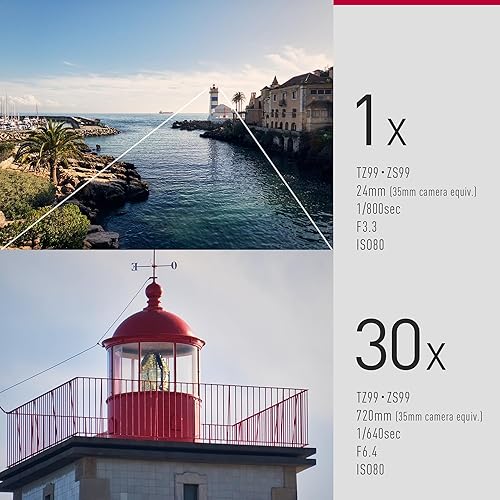 Miniatura 5 de Panasonic LUMIX ZS99 - Cámara compacta de apuntar y disparar, cámara compacta para viajes con zoom 30x con lente de zoom 24-720mm, y videofoto 4K,