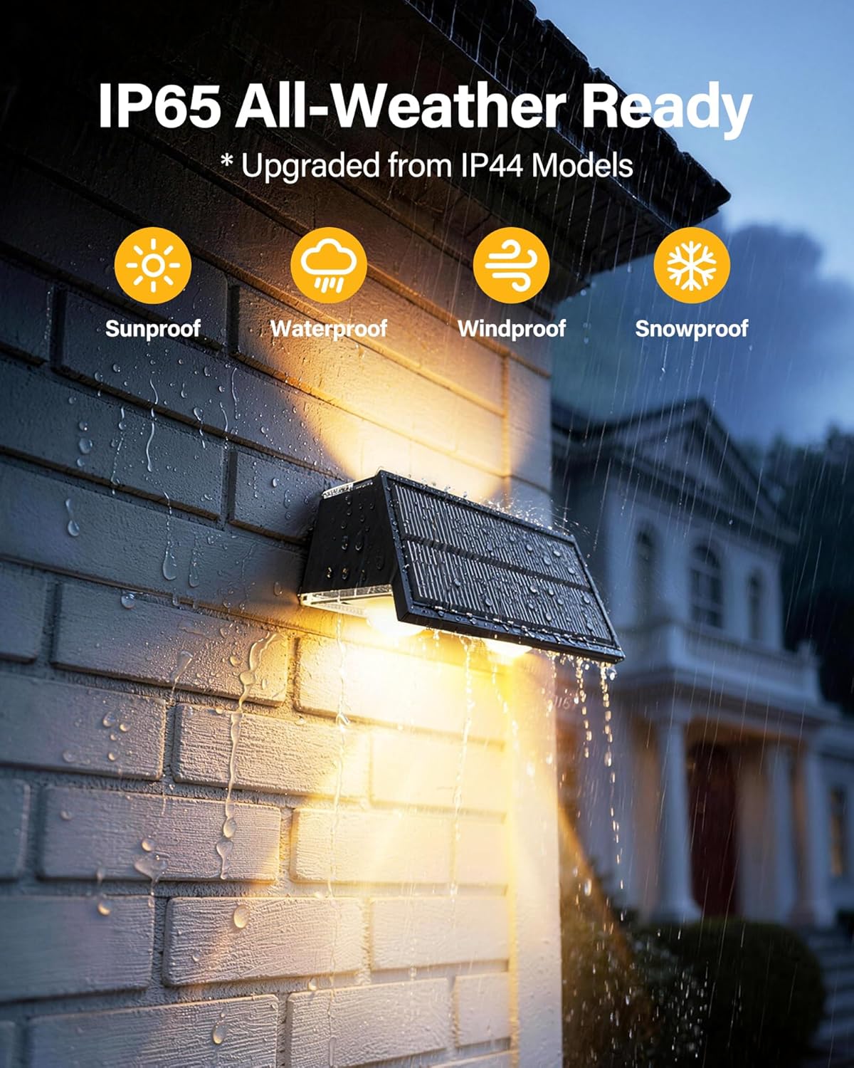 Solar Fence Lights Outdoor, 16 Pack 100LM Fence Lights Solar Powered Waterproof, 9 Color Modes, Up & Down LED Focused Beam, 12H Dusk to Dawn Glow for Pool/Patio/Wall/Backyard - Black
