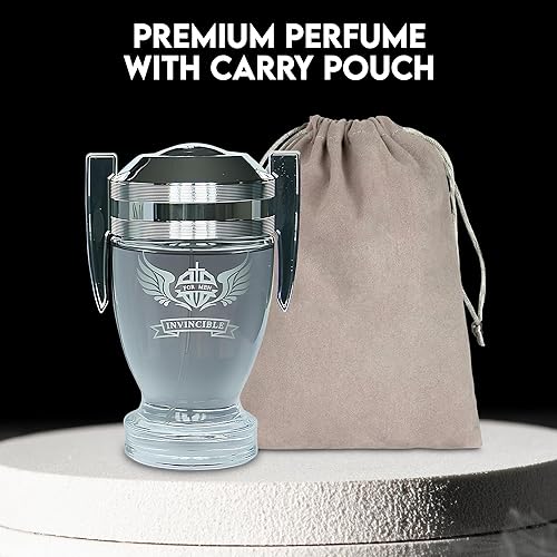 Miniatura 5 de Eau De Toilette Invincible - Fragancia en espray corporal para hombre, ropa de día, conjunto de perfume diario casual con bolsa de gamuza, botella