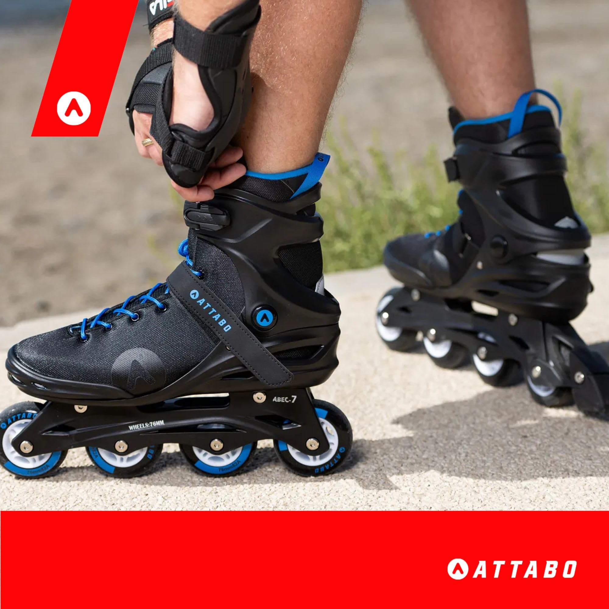 ATTABO Patines en línea ciclón talla 40-46 EU patines en línea para hombre con ruedas PU 82A capa semi-dura TPR freno patines de ruedas en línea para interior al aire libre deporte