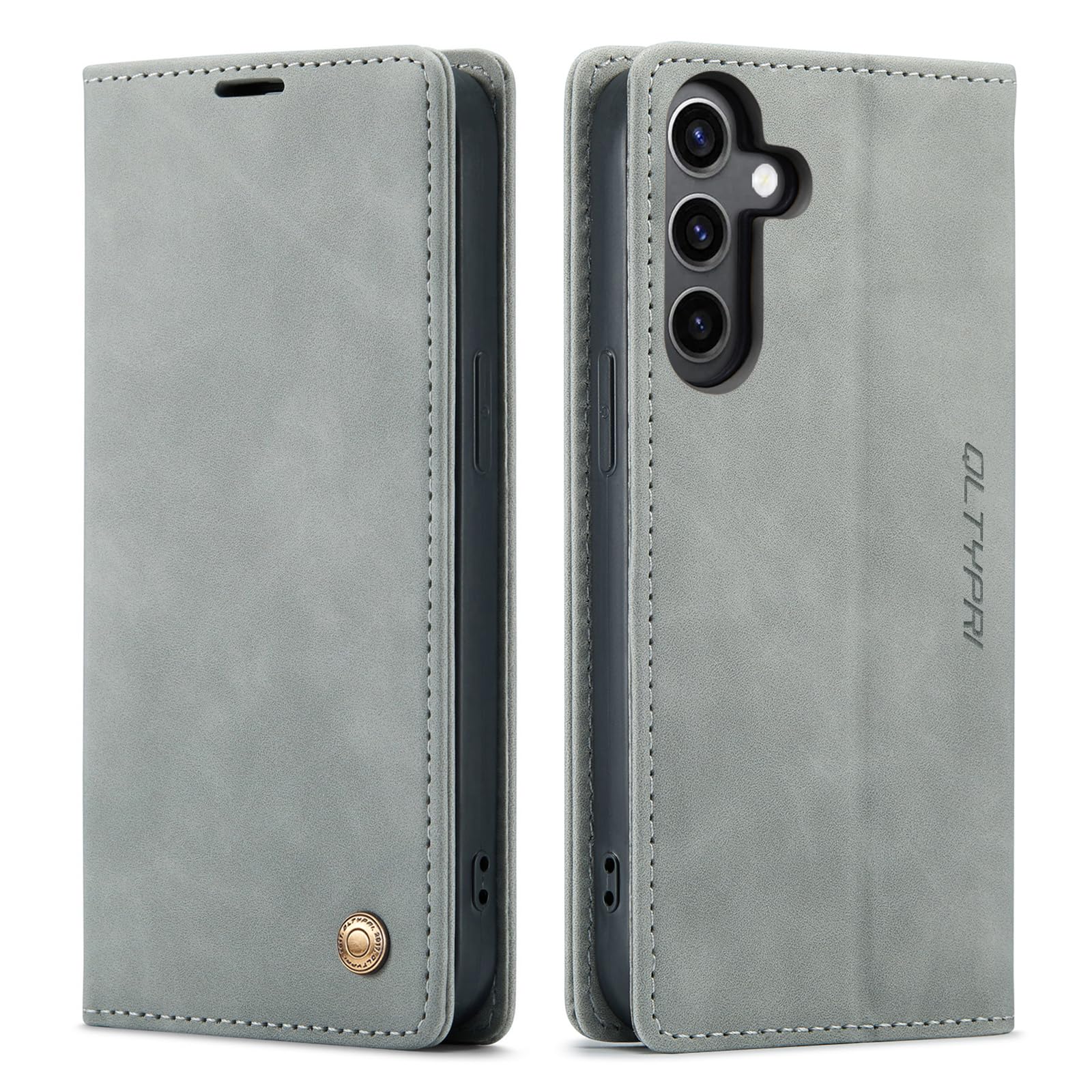 QLTYPRI Case for Samsung Galaxy S25 Plus, Vintage PU Leather Wallet Case Card Slot Kickstand Magnetic Closure Shockproof Flip Folio Cover for Samsung