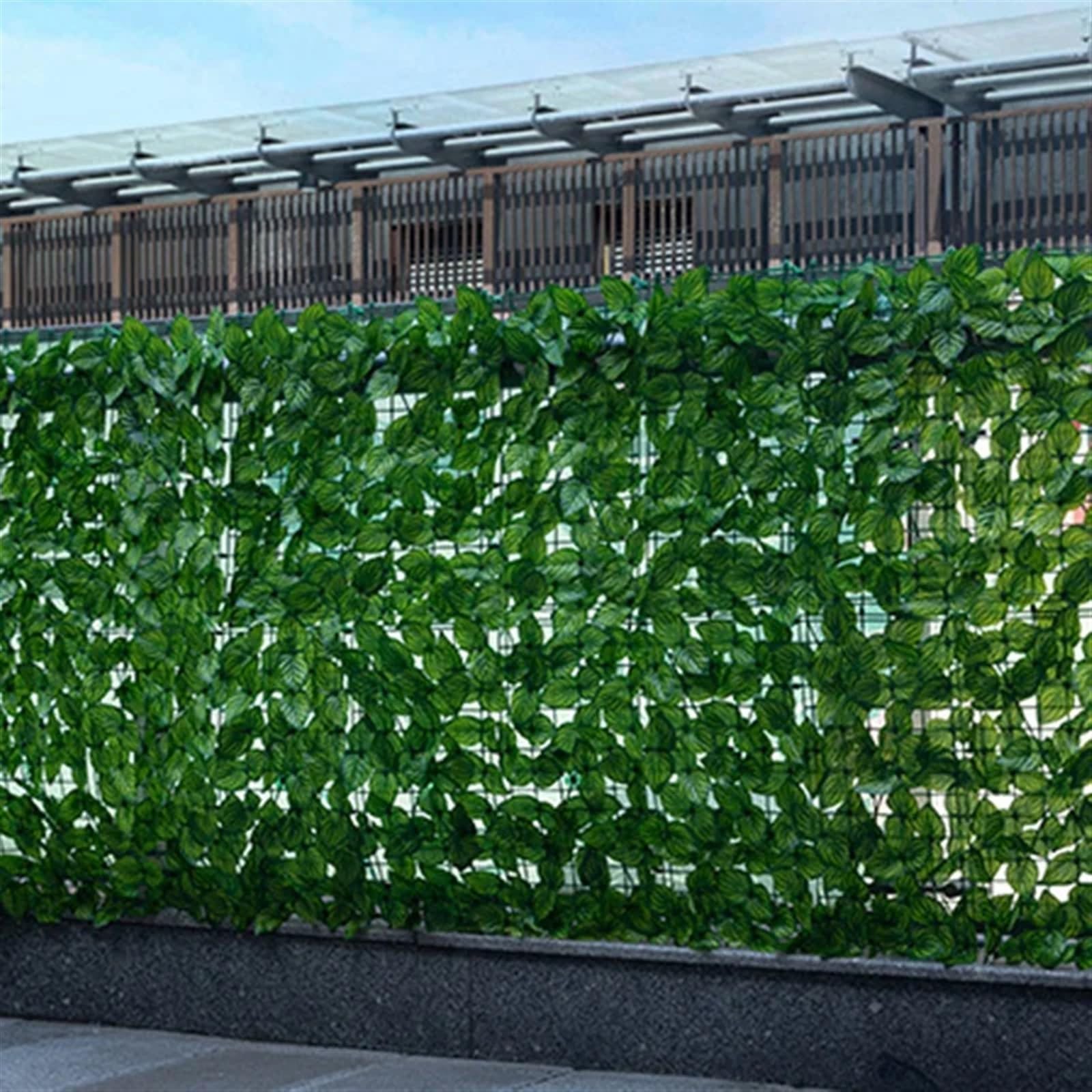 Sztuczna osłona ogrodzeniowa, Sztuczny żywopłot z liści arbuza, zielony, 0,5 m x 3,0 m