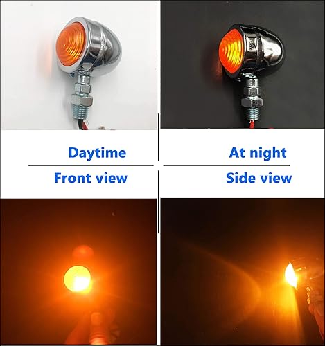 Miniatura 7 de Señales de giro universales para motocicleta, luces intermitentes de bala ámbar para Sportster Cruiser Bobber Chopper Harley, Honda, Yamaha,