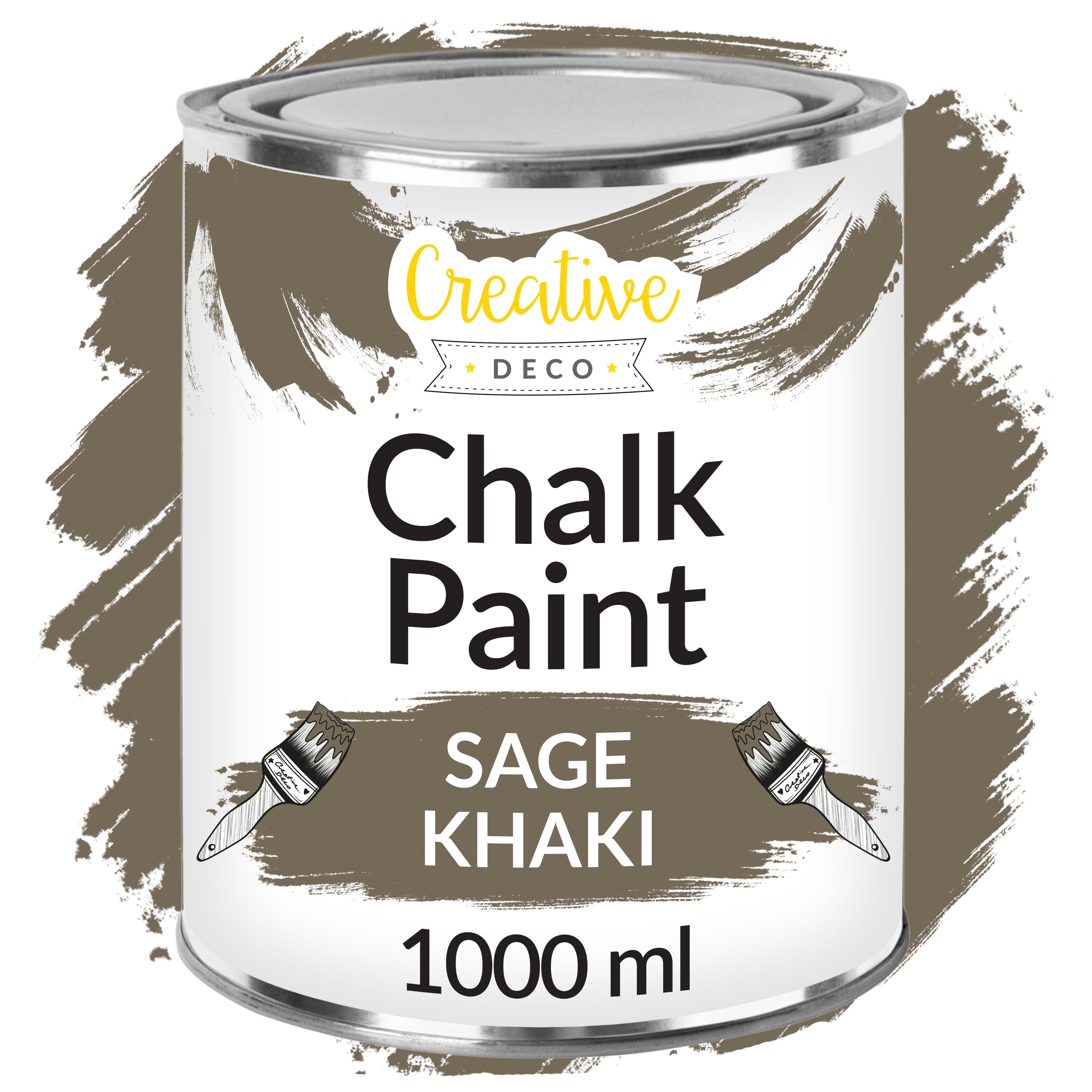 Creative Deco Khaki Chalk Paint for Furniture | 1L | Matte & Chalky Finish | Smooth Touch for Interiors | Quick Dry | Furniture Paint Wood Paint for Renovation