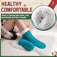 Vista 2 de DoSmart - Calcetines térmicos de invierno para mujer, felpa, cálidos, diseño de copo de nieve