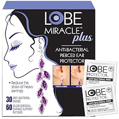 Lobe Miracle Plus Kit - Clear Earring Support Patches Included Antiseptic Wipes - Earring Backs for Droopy Ears