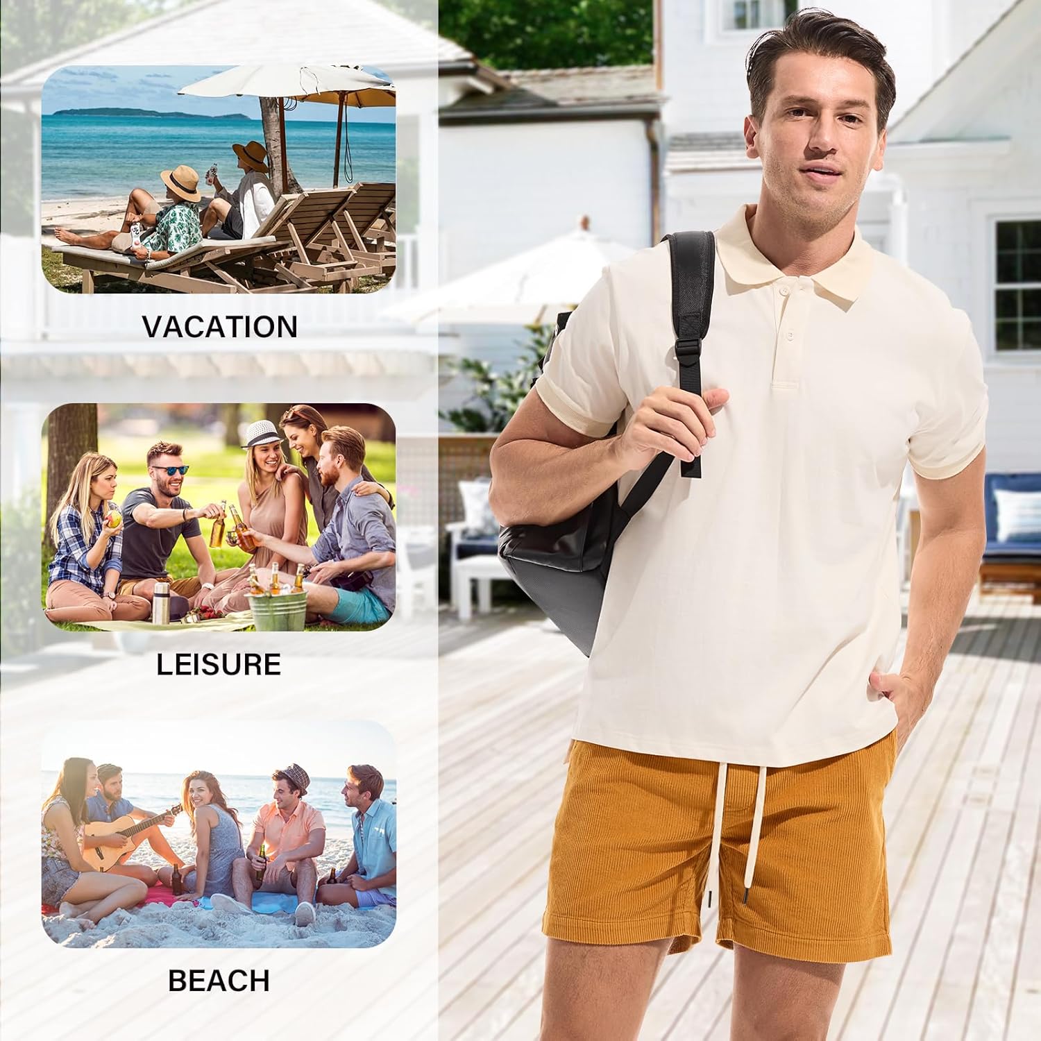 AMY COULEE Men's Cotton Corduroy Shorts, 5.5 Inch Elastic Waist Drawstring Vintage Casual Shorts with Pockets - Image 5