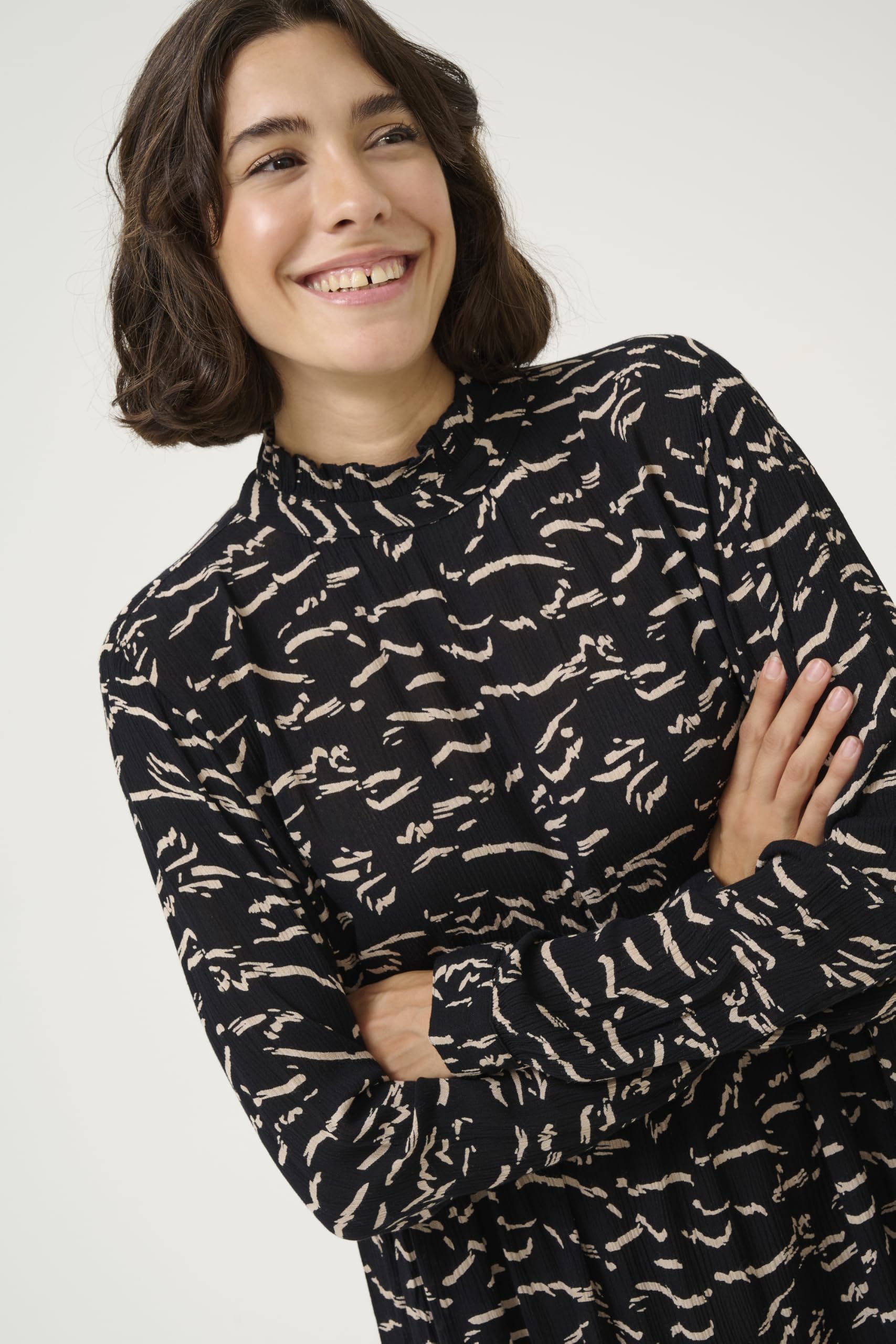 KAFFE Damen Kleid KAluna Lange Ärmel