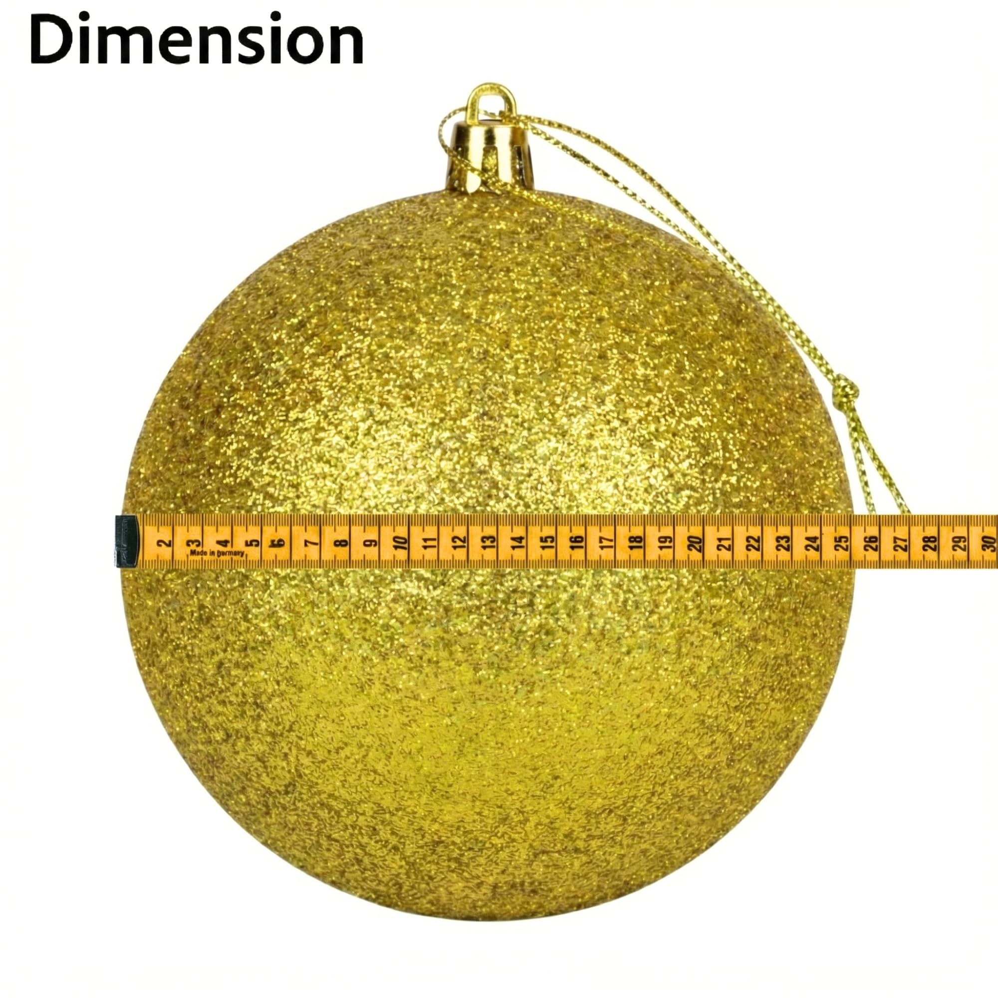 Juego de 3 Bolas Grandes de Oro Profundo de PVC inastillables de 25 cm, Acabado Brillante, Mate, con Acabado Brillante, Adornos Surtidos para Colgar en el árbol de Navidad, Adornos Redondos para