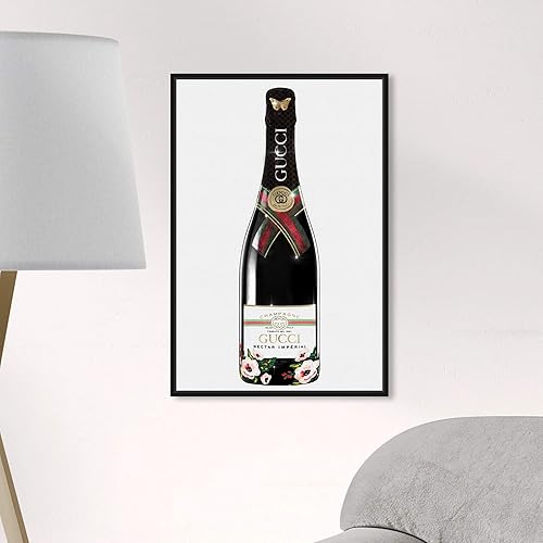 Miniatura 3 de The Oliver Gal Artist Co. Lienzo decorativo enmarcado con texto en inglés Drinks and Spirits, diseño italiano de champán, 16.0 x 24.0in