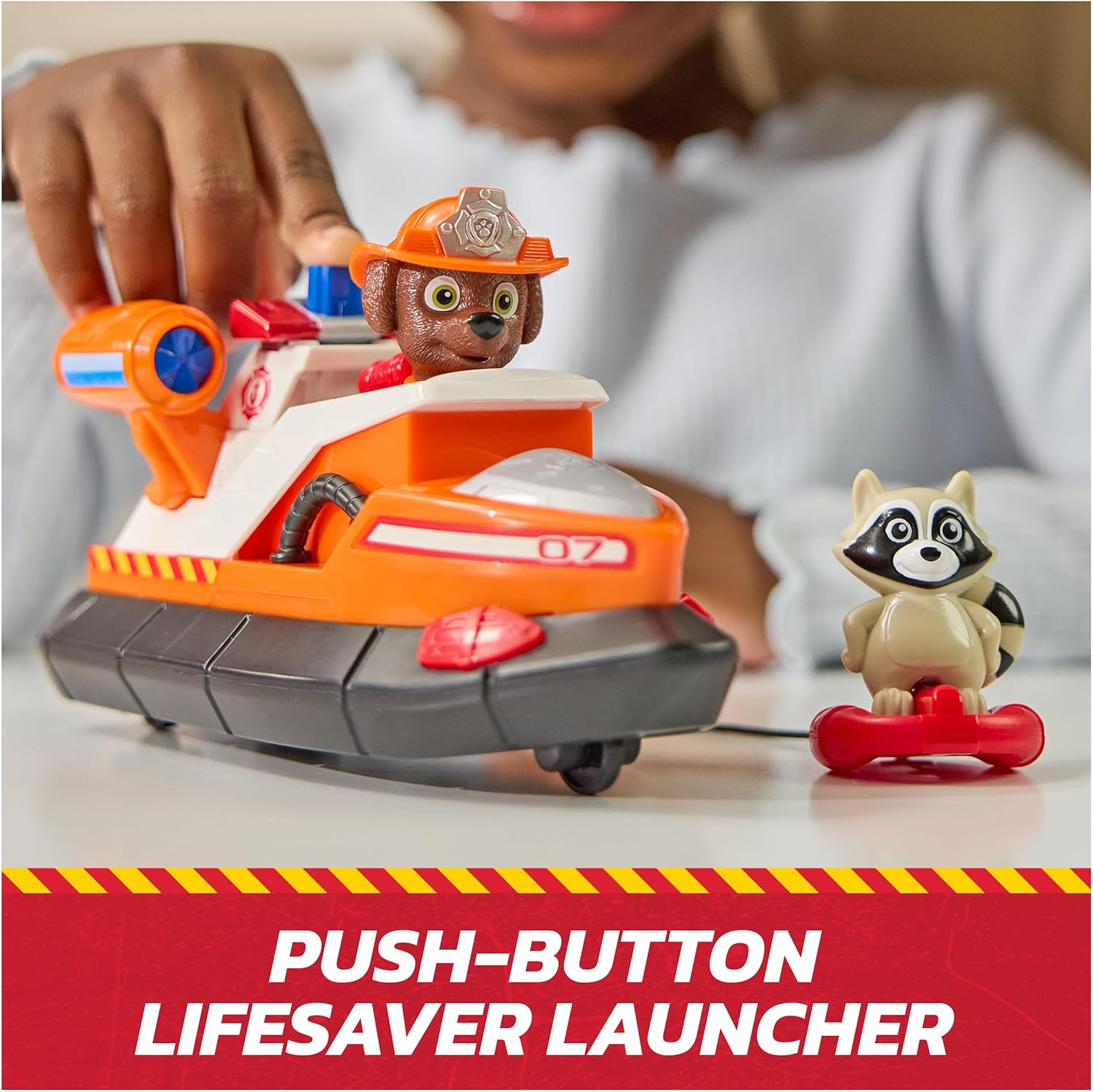 Paw Patrol Fire Rescue Zuma Character Life Boat Launching and Raccoon Toys for Boys and Girls, 3+ Years