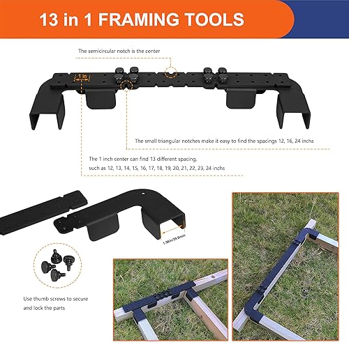 Miniatura 2 de VANROUG Herramientas de marco 13 en 1, herramienta de diseño de pernos de marco ajustable de 12 a 24 pulgadas, herramienta de diseño de pernos de