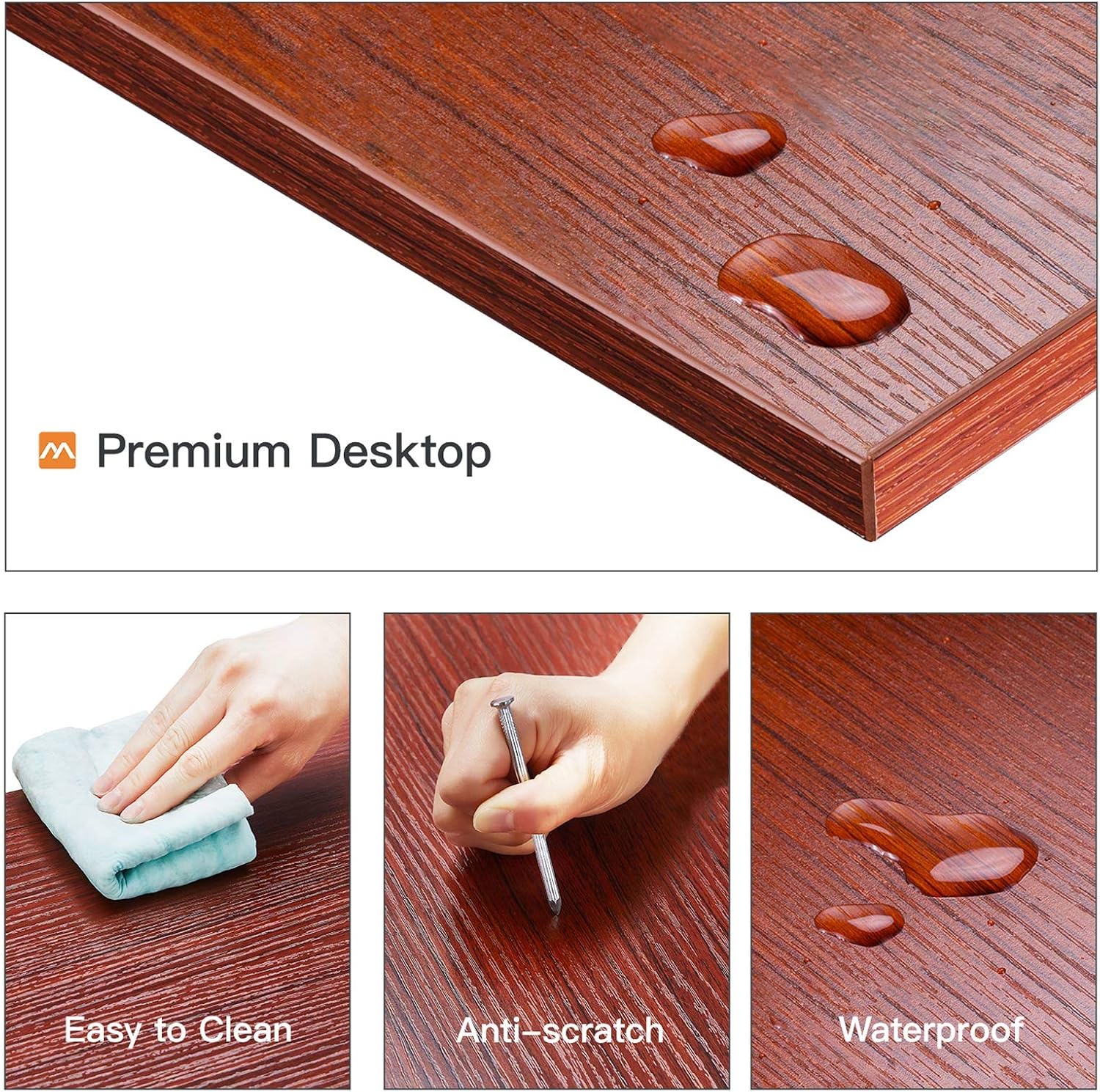 Coleshome 66" L Shaped Gaming Desk, Corner Computer Desk, Sturdy Home Office Computer Table, Writing Desk, Larger Gaming Desk Workstation, Teak