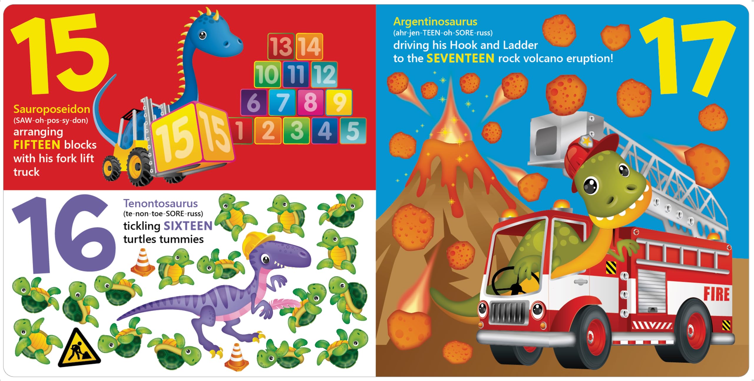 Dinosaurs and Diggers 123 Toddlers Counting - Kids Books - Childrens Books - Toddler Books by Page Publications - Image 4