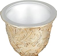 Vista 4 de Deco 79 Polystone Tarros decorativos sólidos, 7 x 7 x 19 pulgadas, dorado
