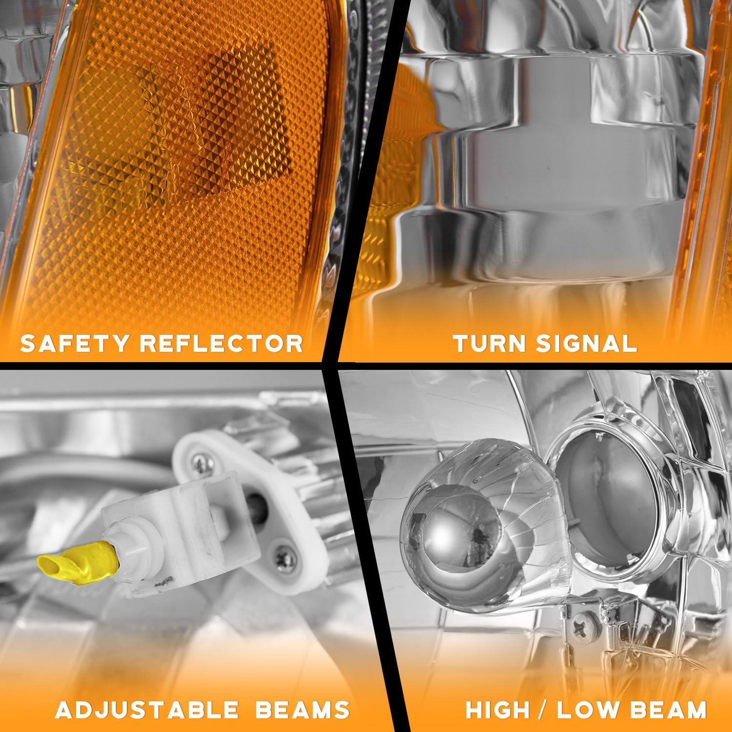 WEELMOTO Halogen Headlights Assembly Driver & Passenger Side Compatible with 2001-2003 Ford Explorer Sport ONLY & 2001-2005 Ford Explorer Trac ONLY (Does NOT fit non-sport models)