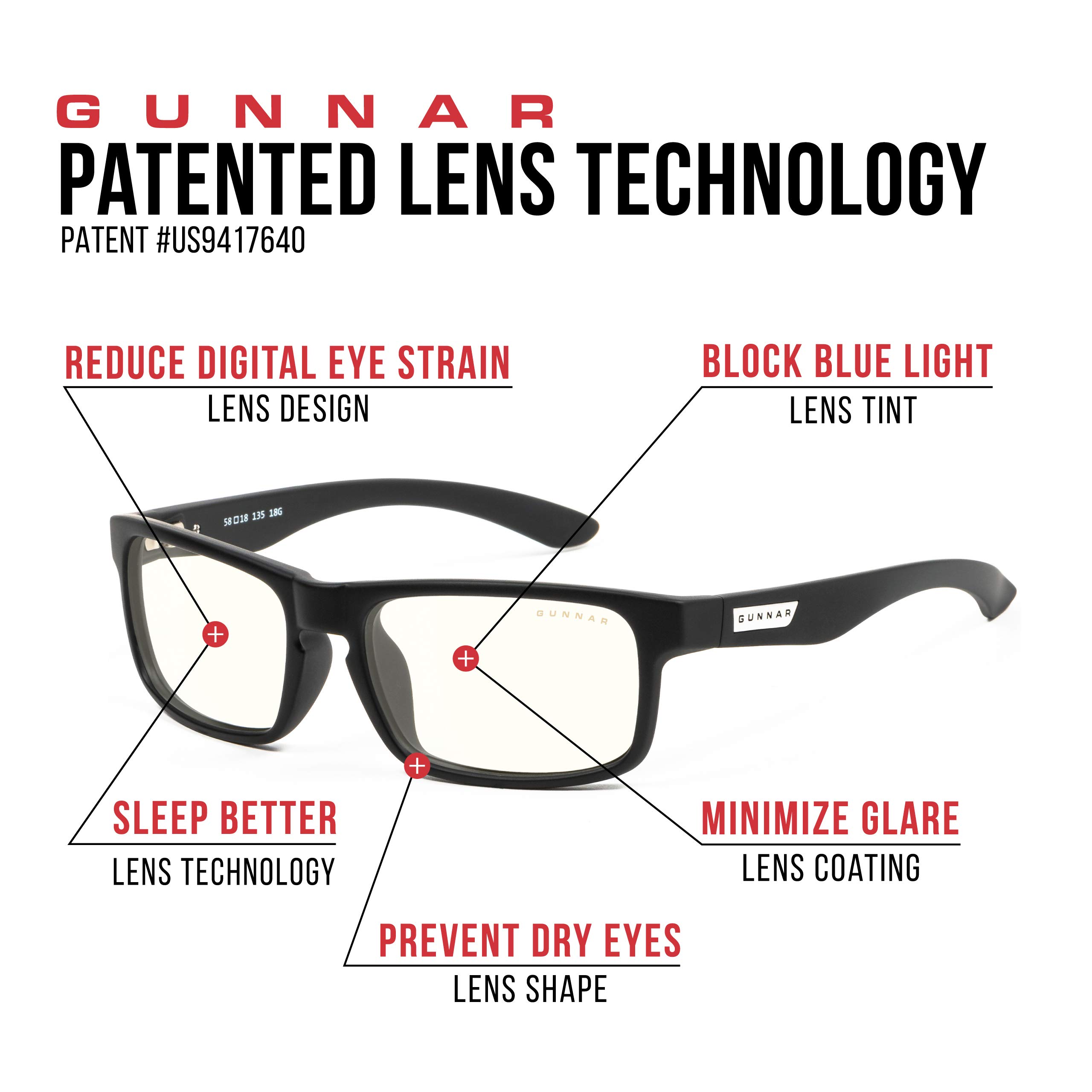 Gunnar Gafas para Videojuegos y Ordenador | Enigma | con filtro de Luz Azul | Lente Patentada