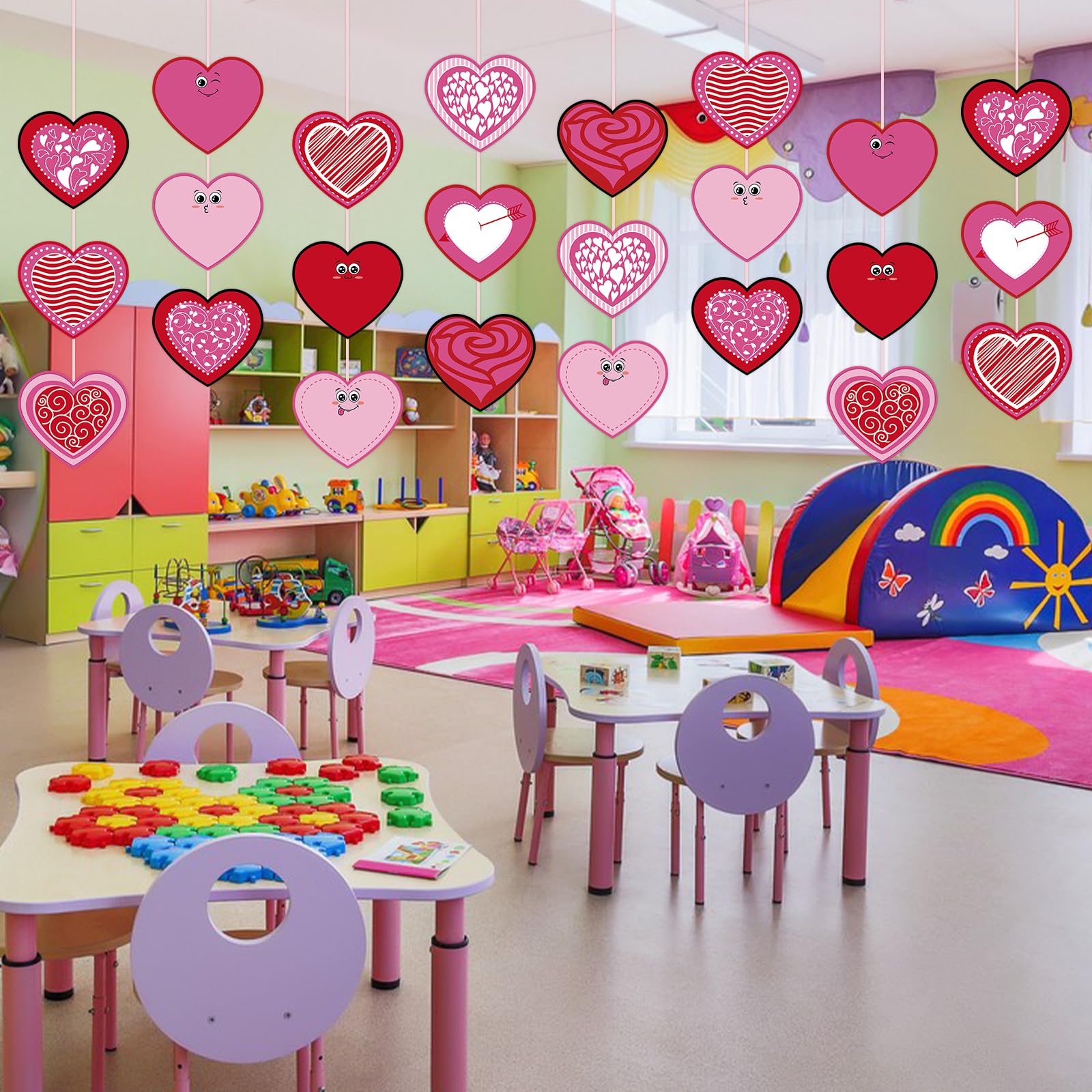 108 Bunte Papier-Herz-Ausschnitte – 8,8 X 8,2 Cm, Aus Karton + 120 Klebepunkte Für Basteln, Party & Deko