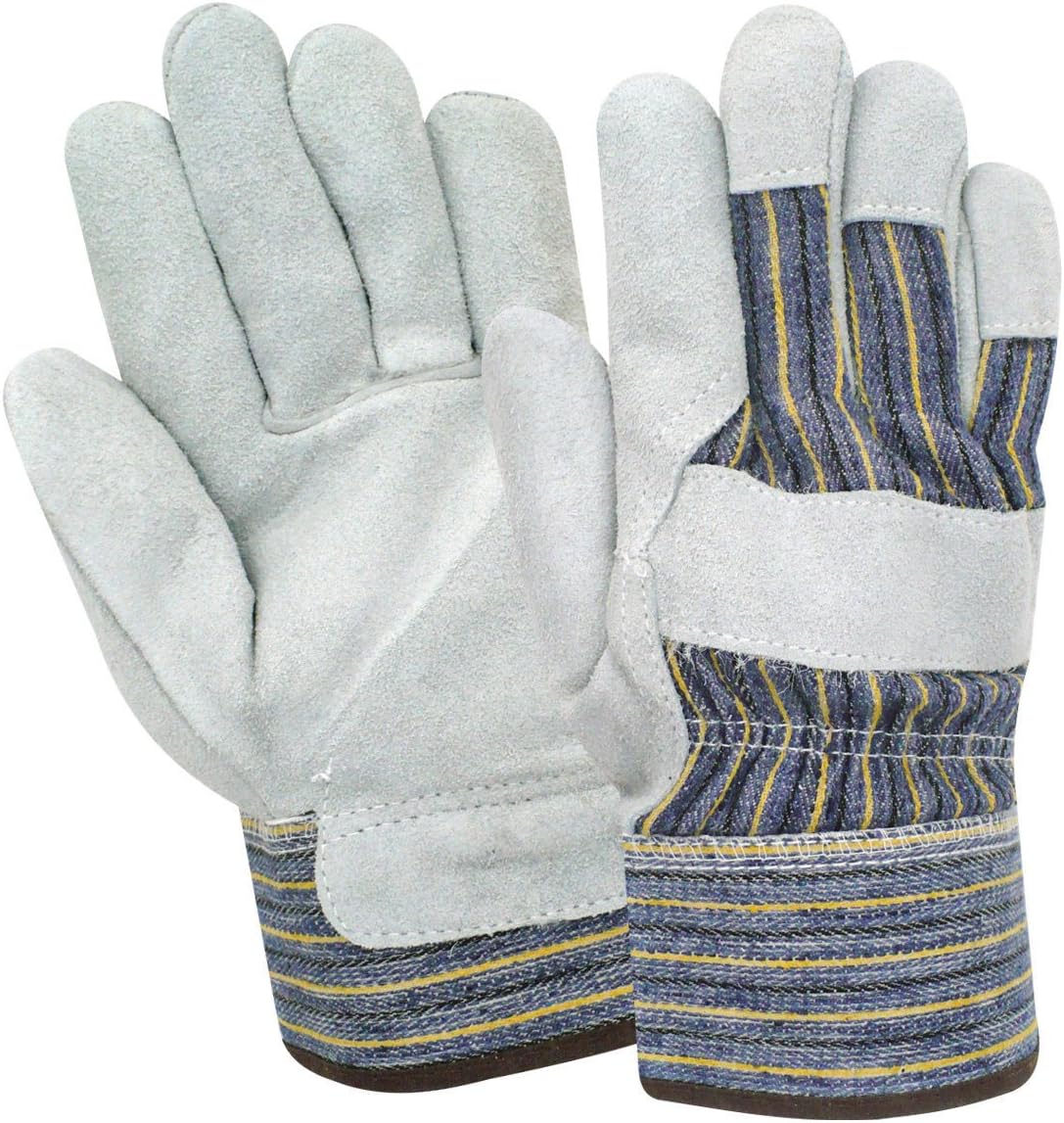 Red Steer 13163-L Mens Suede Cowhide Leather Palm Glove, Large