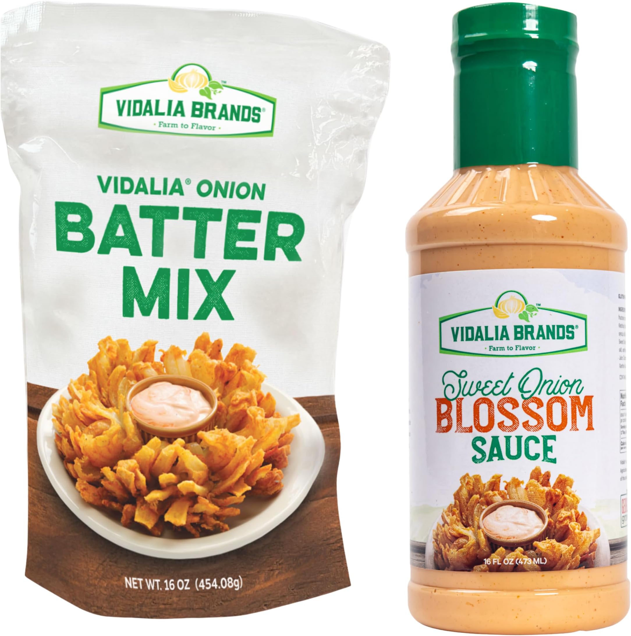 Sweet Onion Batter Mix (16 ounce) Box And 16 ounce Bottle of Blossom Sauce