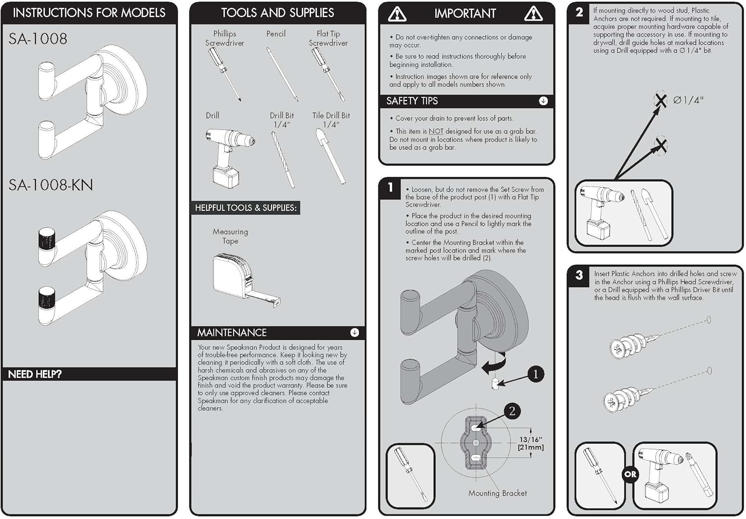 Speakman SA-1008-BN Neo Double Robe Hook for Modern Designed Bathroom Décor, Brushed Nickel