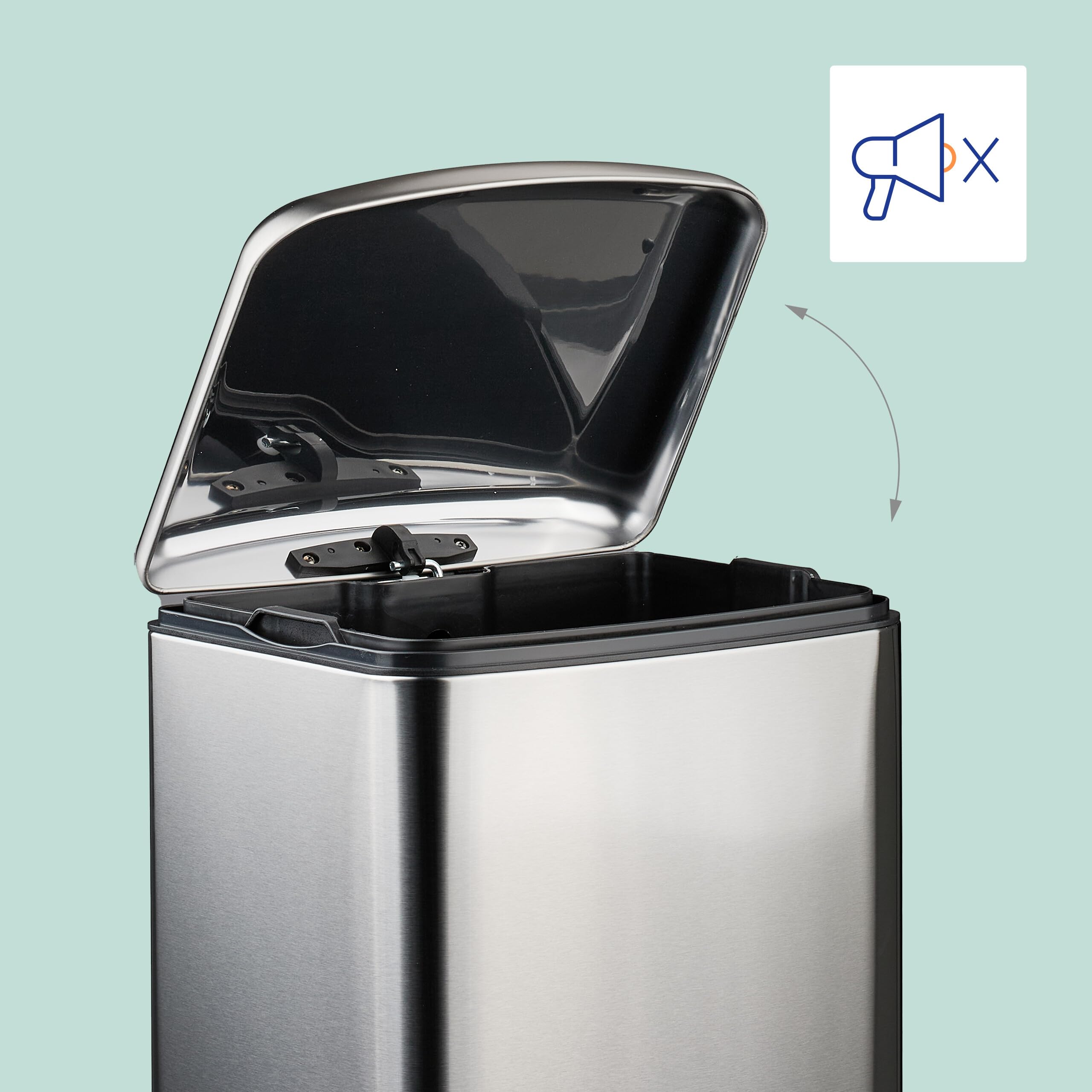 Relaxdays Cubo de Basura Cocina, 30 L, Antihuellas, Papelera Interior Extraíble, Pedal, Bolsas, Acero Inoxidable, Plata