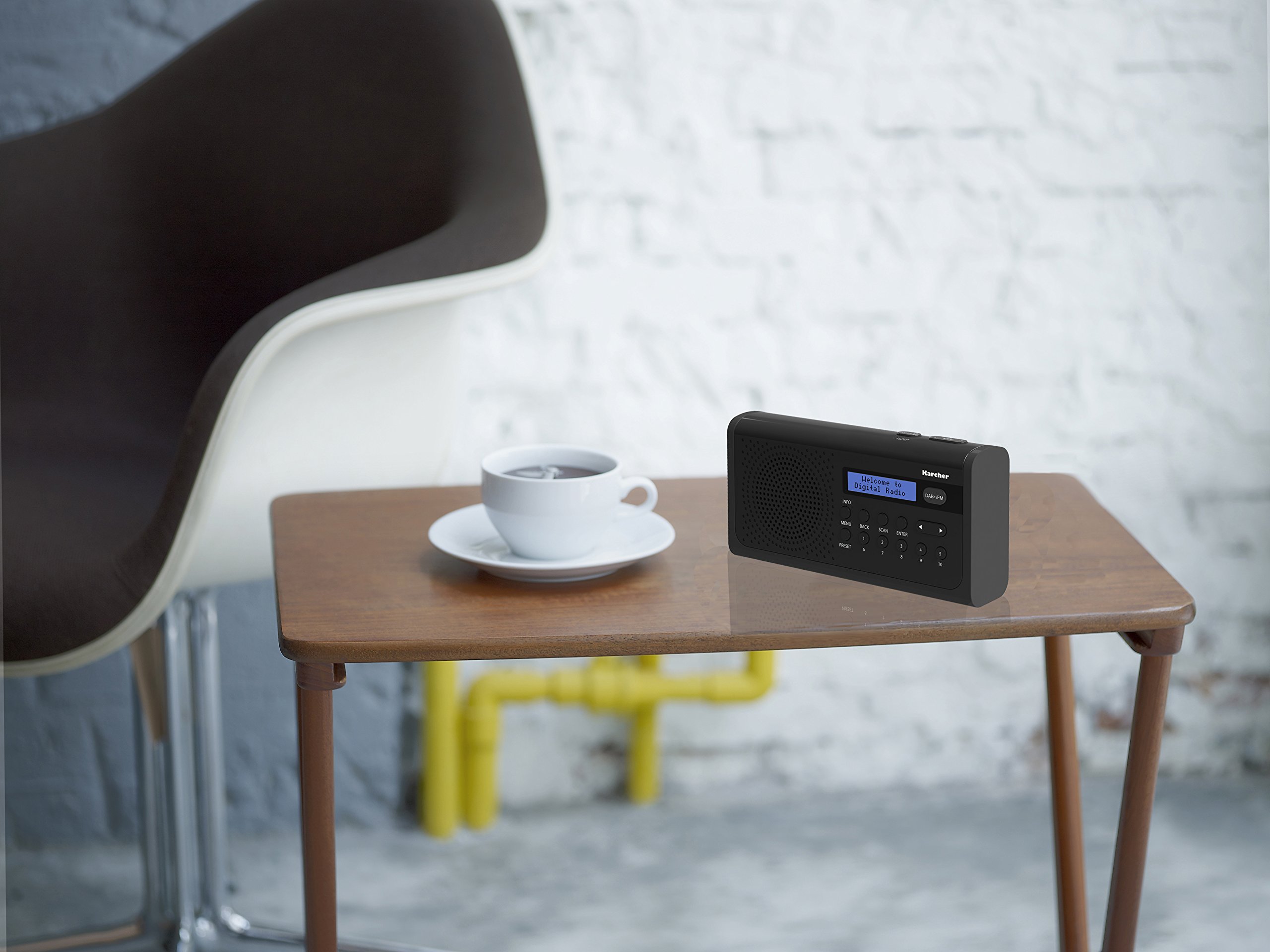 Karcher Dab 2405 Radio numérique Portable (Dab+ / Radio FM, réveil, écran LCD, Fonctionnement sur réseau/Batterie), Noir