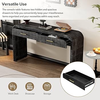 Amazon.com: VilroCaz Unique Retro Curved Console Table with 2 Top