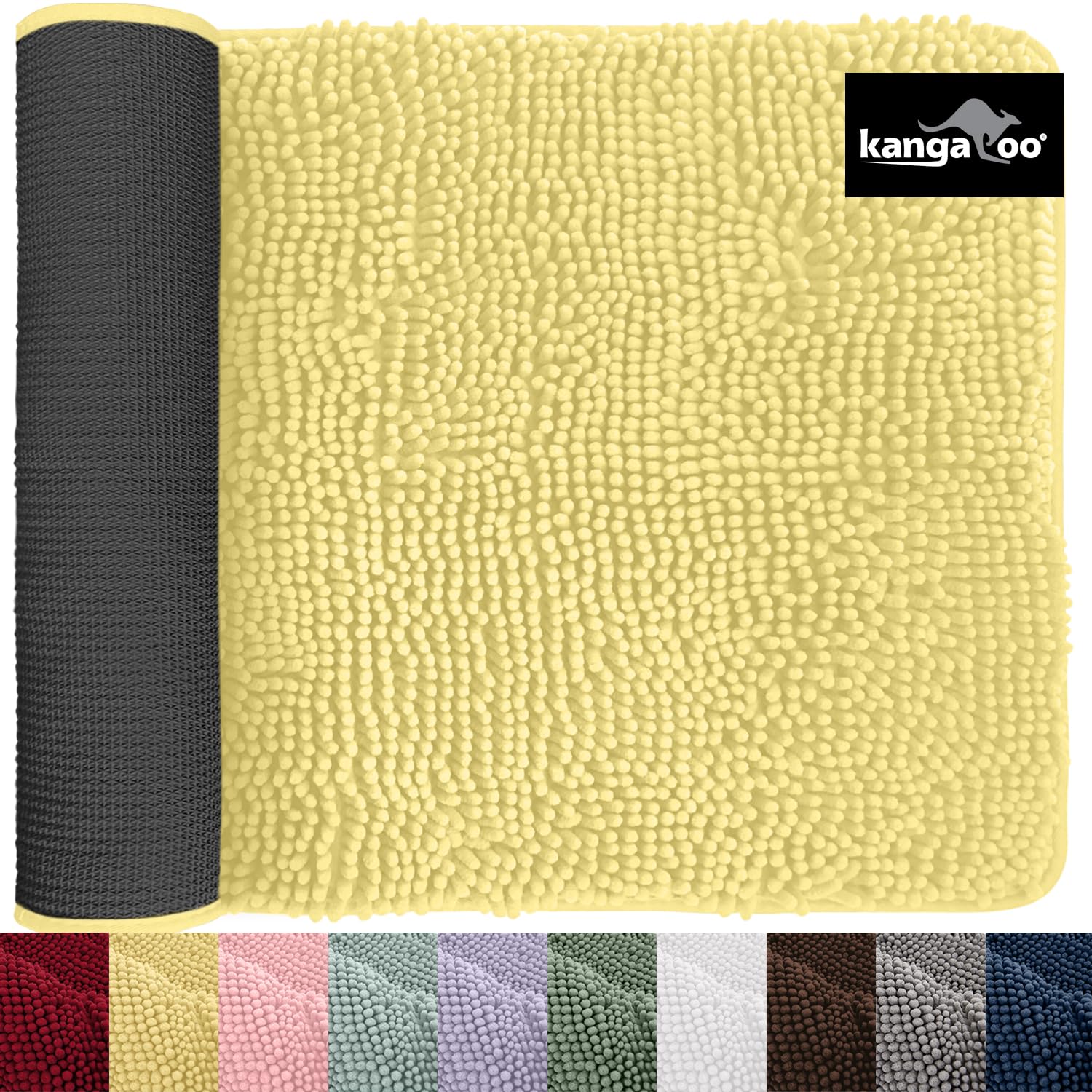 KANGAROO Luxury Chenille Bath Rug, 36x24, Extra Soft and Absorbent Shaggy Kids Bathroom Rugs