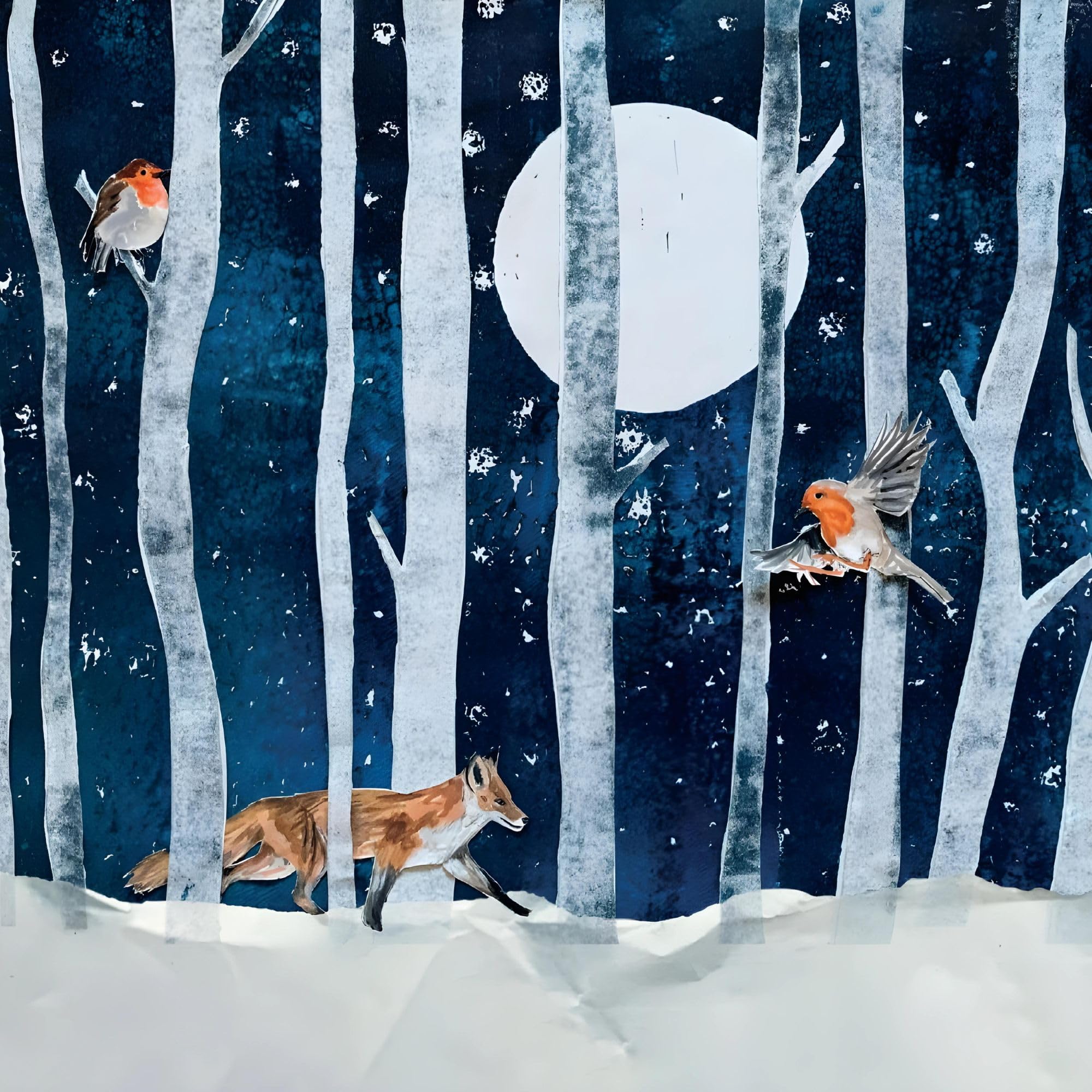 Charity Christmas Cards Pack of 8, BHF, Marie Curie, Mind, NSPCC and Shelter, Snowy Woodland Animal Forest Scene