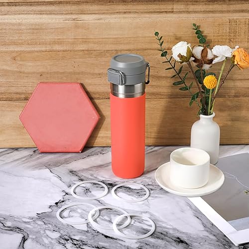 Miniatura 5 de 6 piezas de repuesto de junta para botella de agua, tapa de silicona para botella de agua, anillo de sello de goma, junta de tapa de copa de vidrio