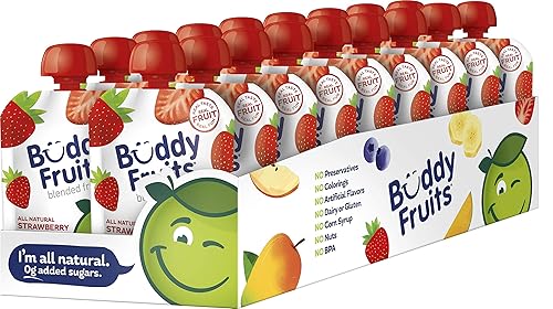 Miniatura 14 de Buddy Fruits Snacks To Go Puré de manzana sin azúcar de mango sin azúcar, bolsa de 3.2 onzas (18 unidades) sin gluten, frutos secos, conservantes