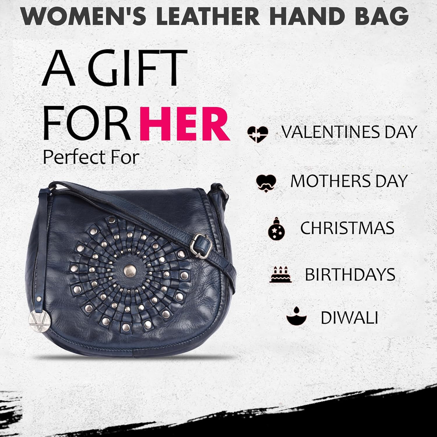 Genuine Leather Crossbody Sling Bag for Women, Purse for Women Trendy Casual Office Bag with Adjustable Strap
