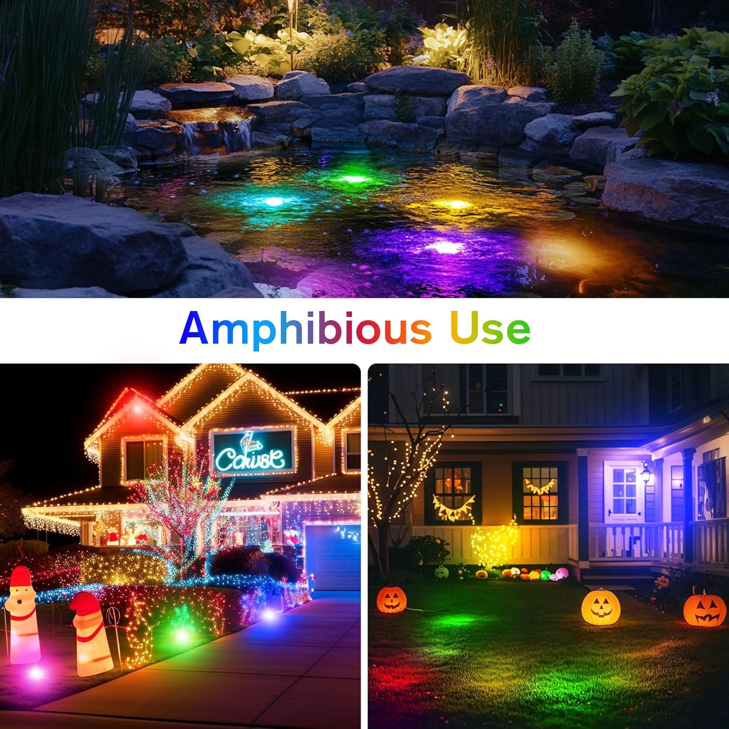 POPOSOAP RGB Underwater Pond Lights with Timer, 20 Colors Dimmable Submersible Led Fountain Lights with IP68 Waterproof, Support Remote Control for Outdoor Ponds Aquarium Garden Pool (6 Headlamps)