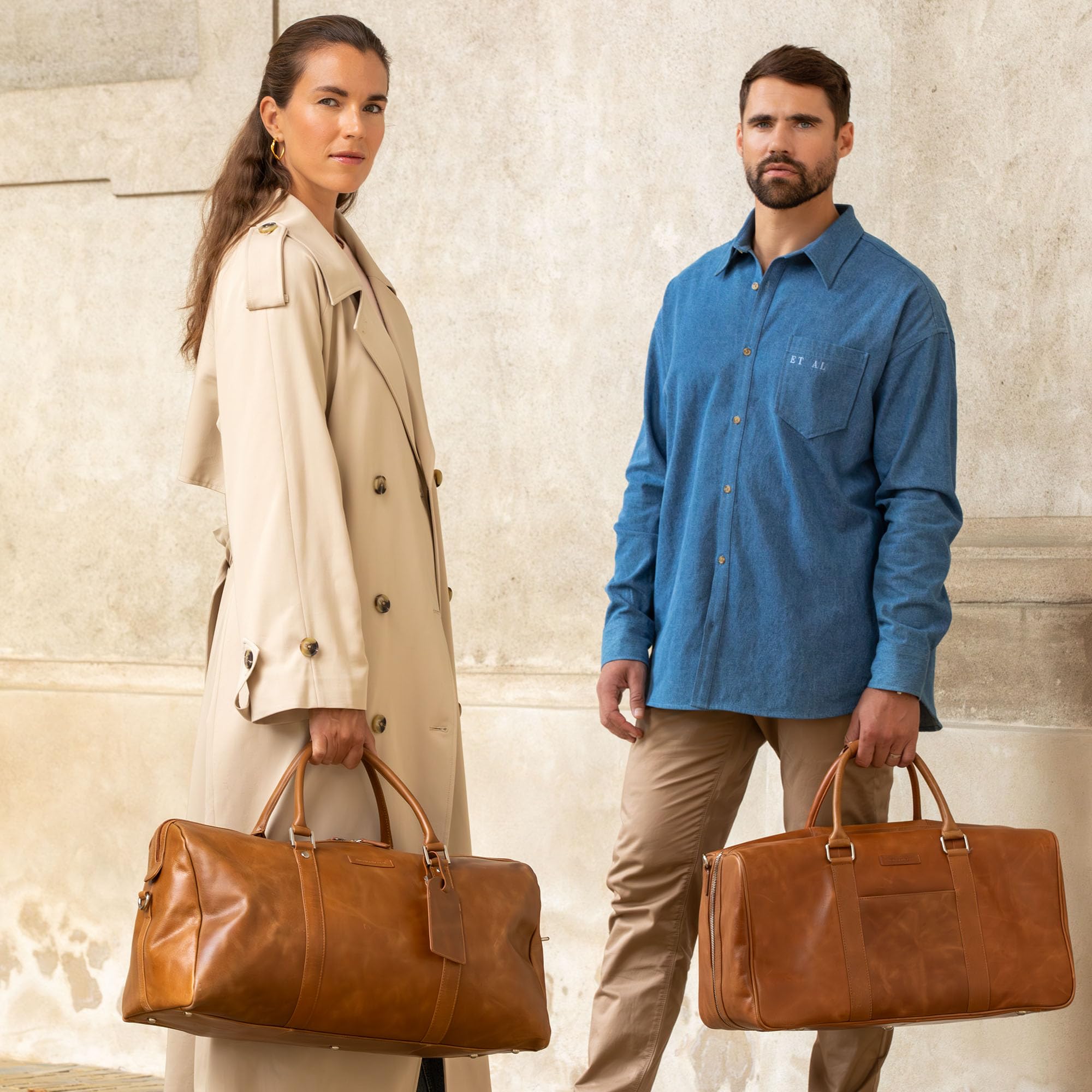 dbramante1928 - Kastrup 2nd Gen. Weekender Leder Reisetasche für Damen & Herren. Tasche mit strukturierten Ledergriffen & einem Schultergurt - Ehtem Vollnarbenleder - Dänisches Design