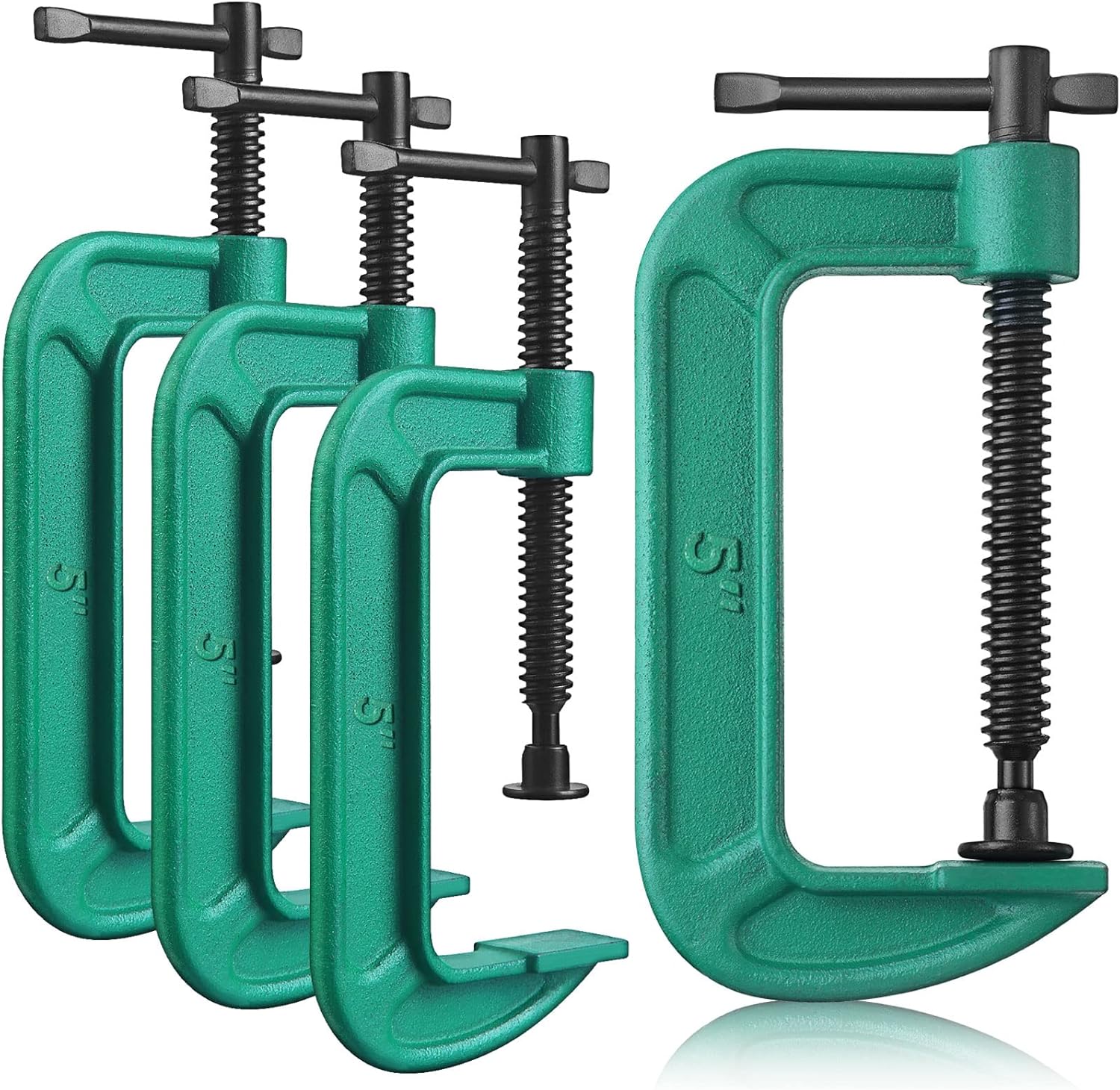 4 Pcs C Clamp Set 5 Inch Heavy Duty G-Clamps Automotive and Wood Working Clamps with Jaw Opening Sliding for DIY Carpentry Woodworking Welding and Building(5 Inch, Green) 4 Pcs C Clamp Set 5 Inch Heavy Duty G-Clamps Automotive and Wood Working Clamps with Jaw Opening Sliding for DIY Carpentry Woodworking Welding and Building(5 Inch, Green)
