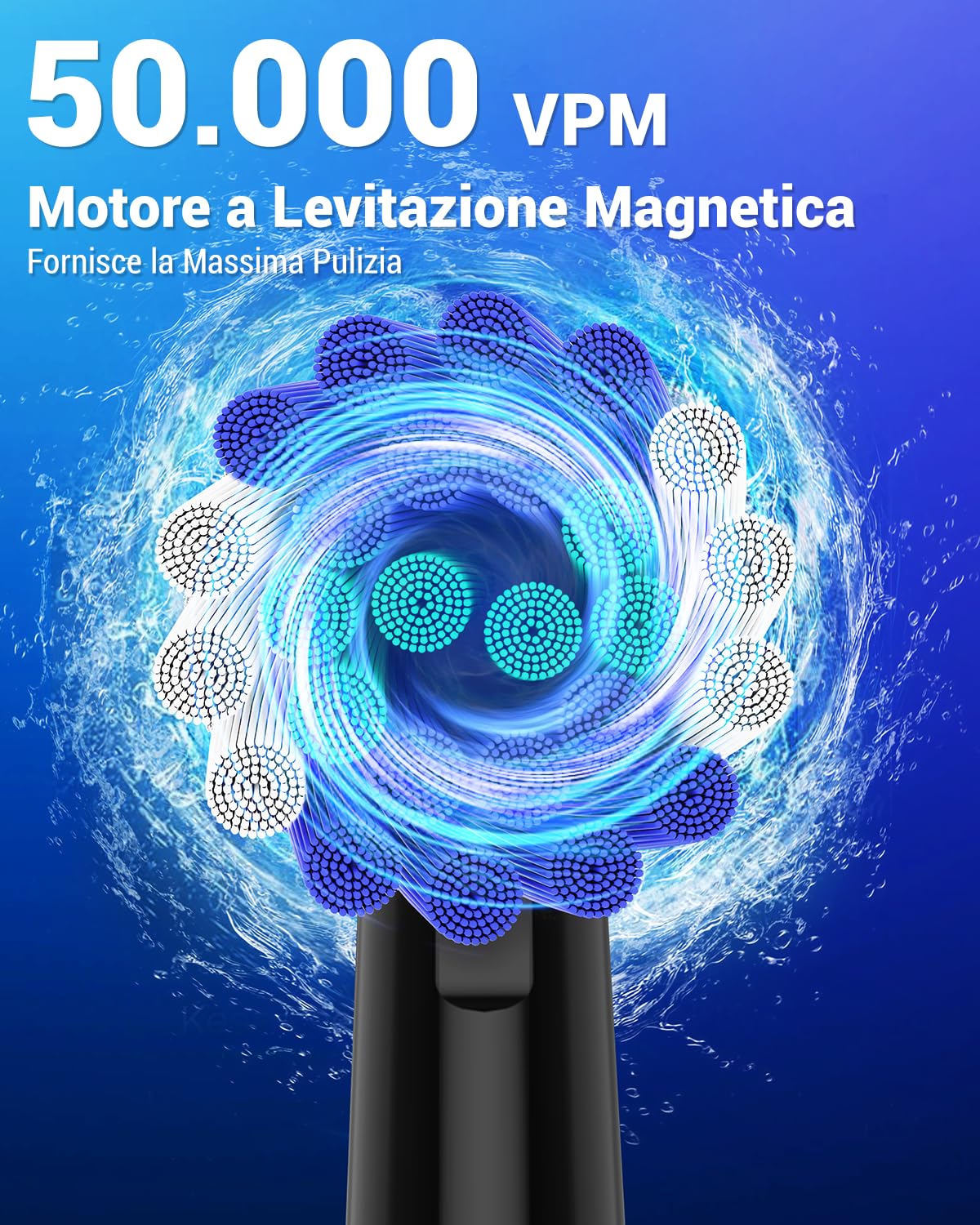 Spazzolino Elettrico Rotante per Adulti - 2 Spazzolino Denti Rotante con 10 Testine e 2 Custodia da Viaggio, 5 Modalità, Impermeabile IPX7, Spazzolino Elettrico da Viaggio Ricaricabile, Nero e Bianco
