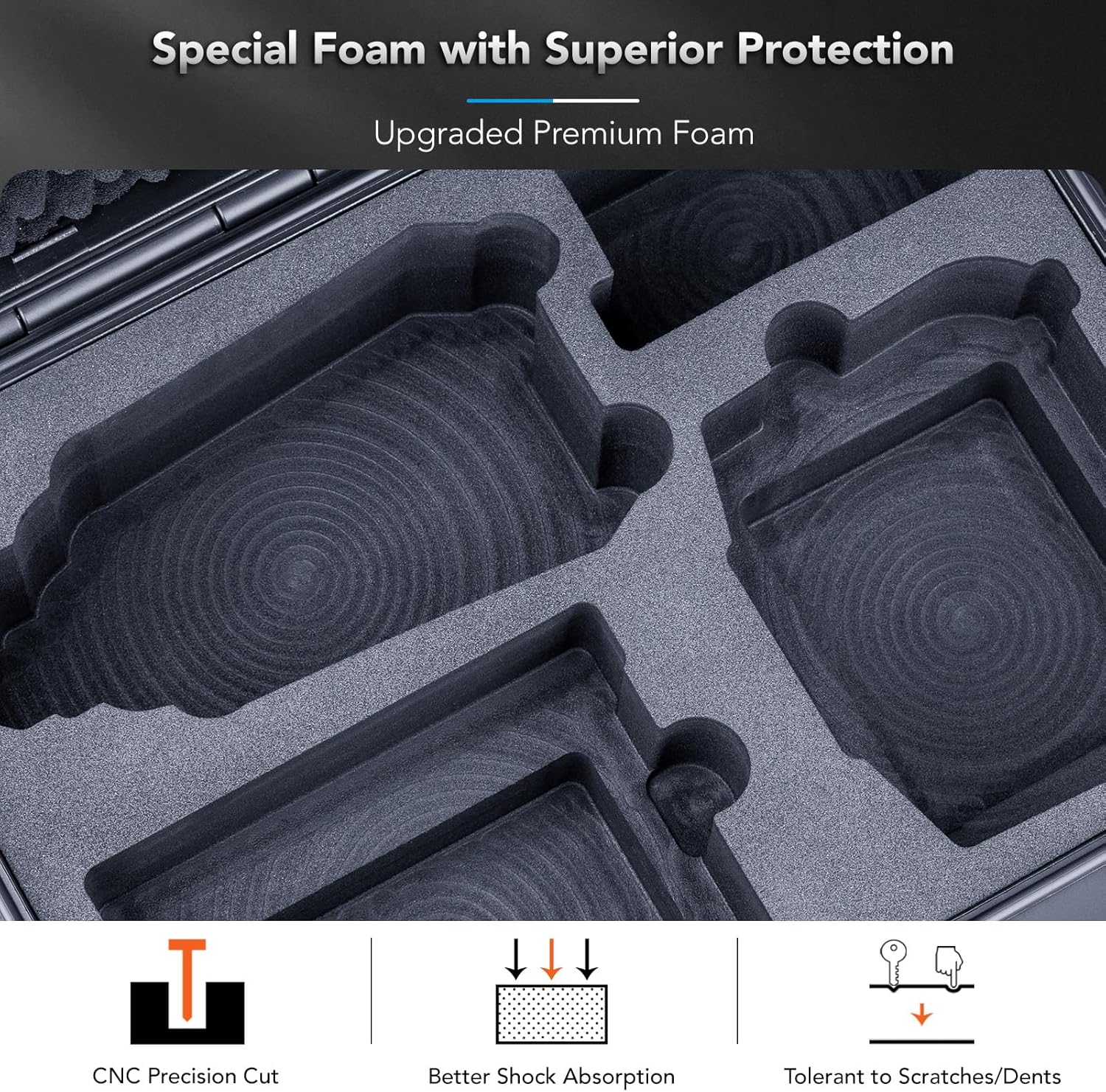 Lykus Titan MA310 Waterproof Hard Case for DJI Air 3S/Air 3 and DJI RC 2/RC-N2, Support Lanyard [CASE ONLY] - Image 4