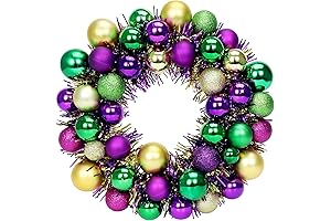 12-Inch Glimmering Mardi Gras Wreath