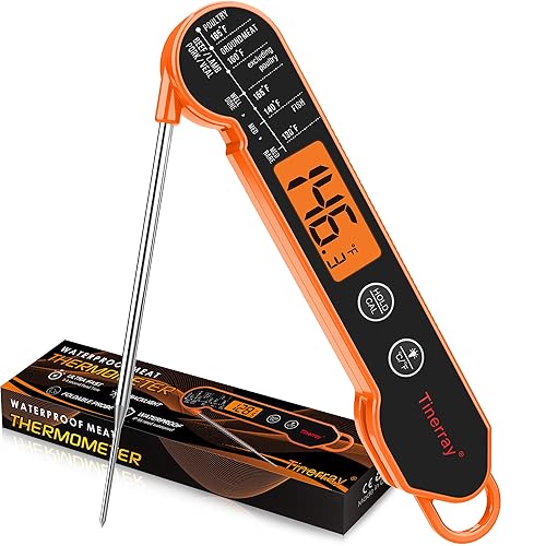 Miniatura 9 de Termómetro digital de carne para cocinar, asar a la parrilla y barbacoa, termómetro de lectura instantánea ultrarrápida con diseño impermeable,