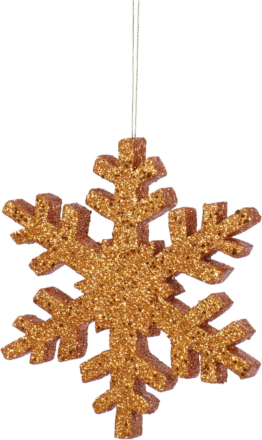 Vickerman 24" White Glitter Snowflake Christmas Ornament - Double Sided Ornament - Unique Christmas Ornament - Snowy Christmas Decor - Festive White Christmas Decor