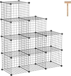Snazzy Wire Cube Storage, 9-Cube Organizer Metal, Wire C Grids Storage, Storage Bins Shelf, Modular Bookshelf, Closet Cabi... Price In India