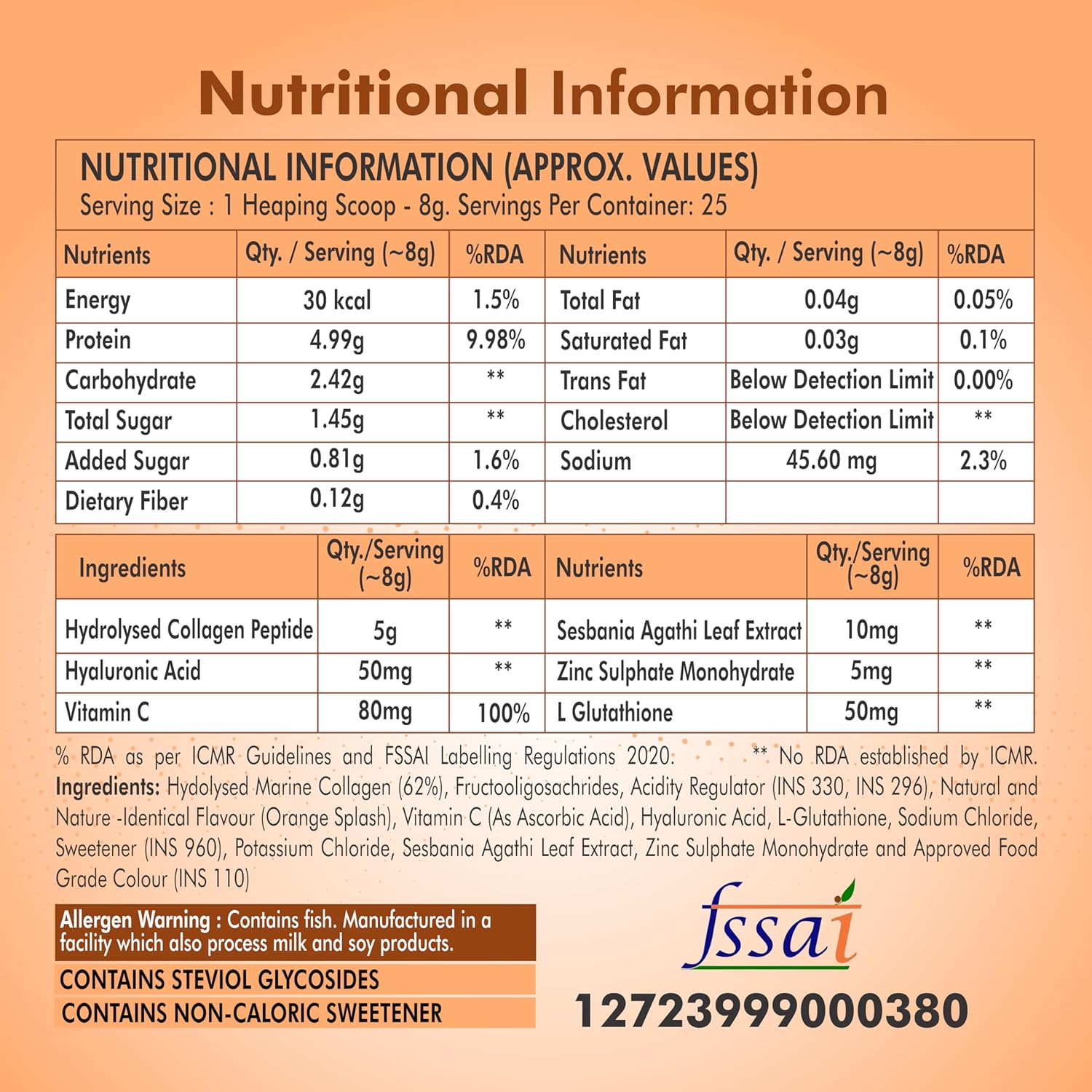 FYTIKA HEALTHCARE PRODUCTS Let It Glow Marine Collagen Supplement For Men & Women|L- Glutathione,Vitamin C|Promotes Healthy Skin,Hairs And Nails (Orange,Pack Of 3,Powder,3 Count,25 Servings) FYTIKA HEALTHCARE PRODUCTS Let It Glow Marine Collagen Supplement For Men & Women|L- Glutathione,Vitamin C|Promotes Healthy Skin,Hairs And Nails (Orange,Pack Of 3,Powder,3 Count,25 Servings)